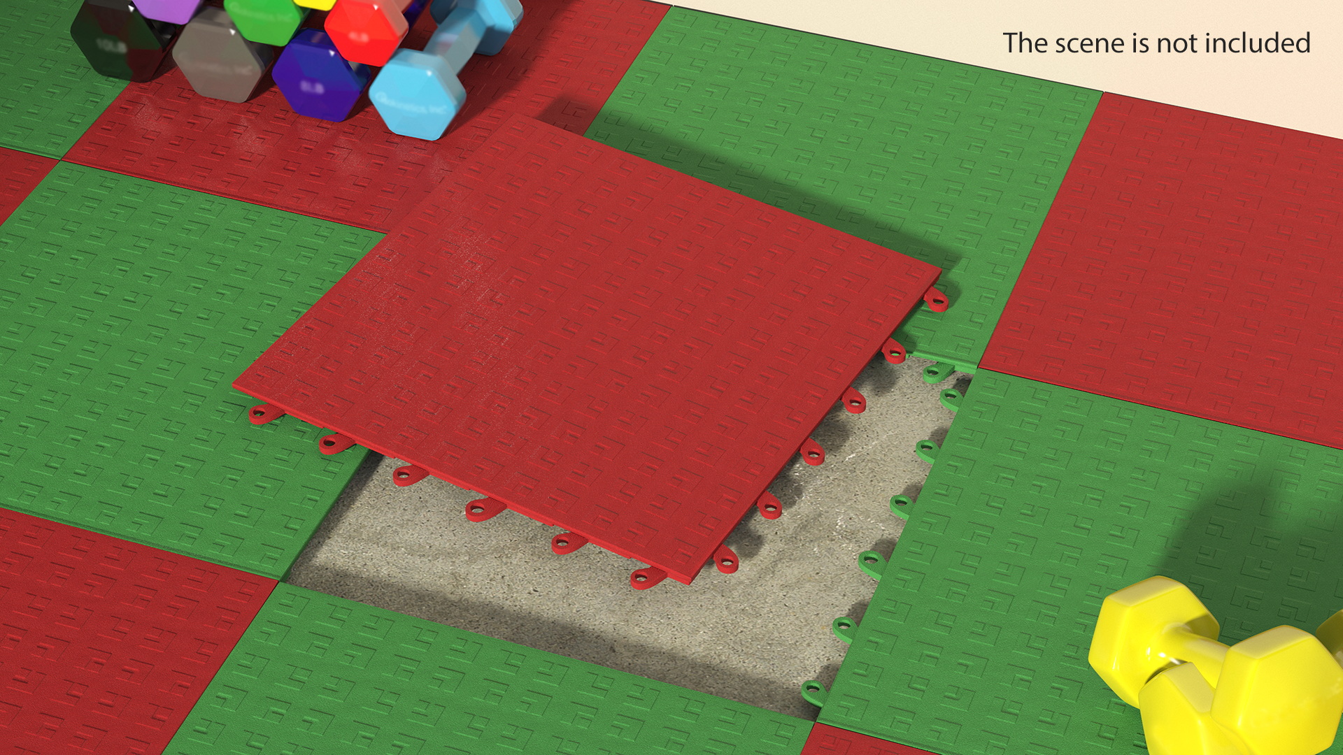 3D Interlocking Floor Mat Red