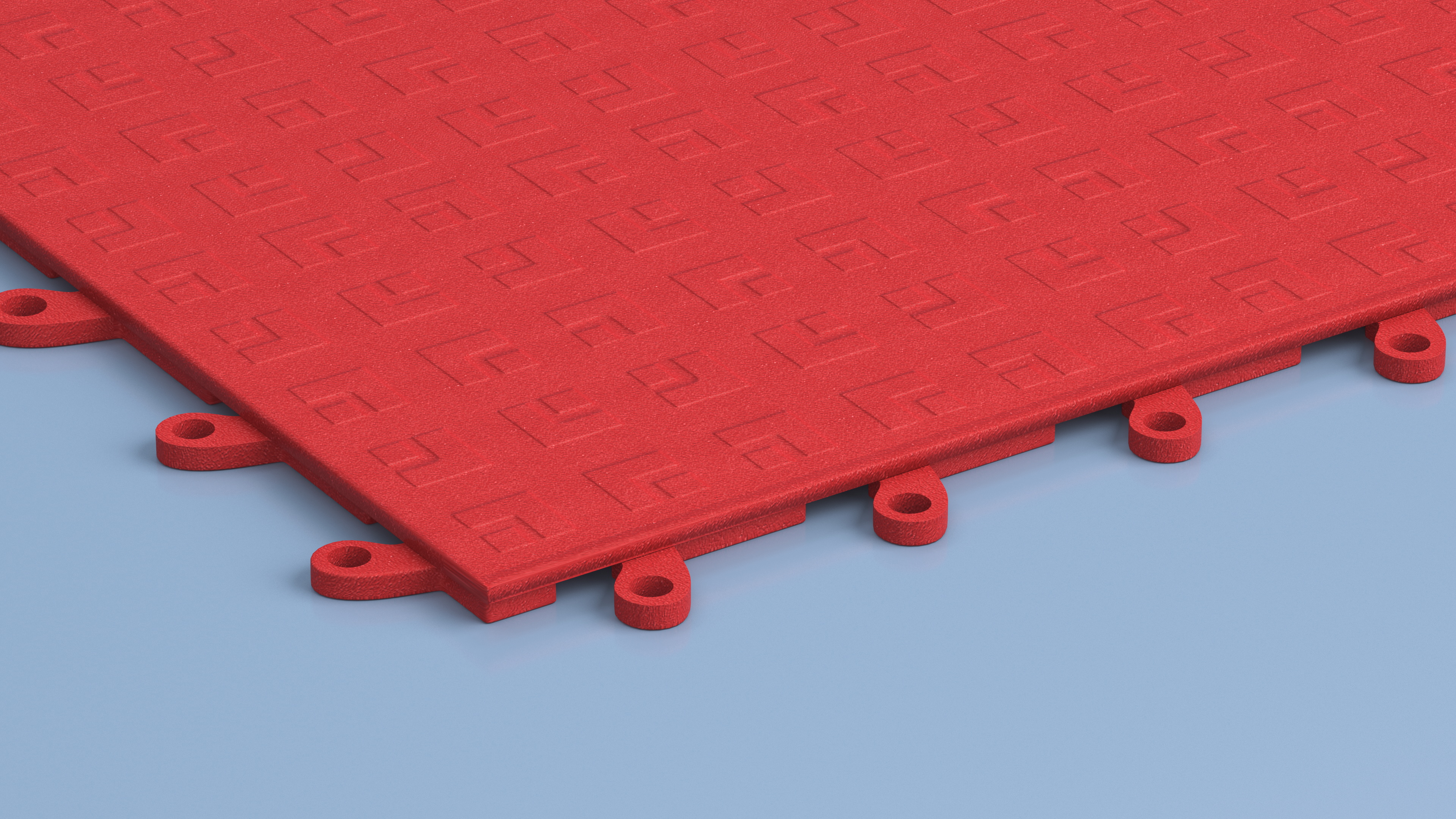 3D Interlocking Floor Mat Red