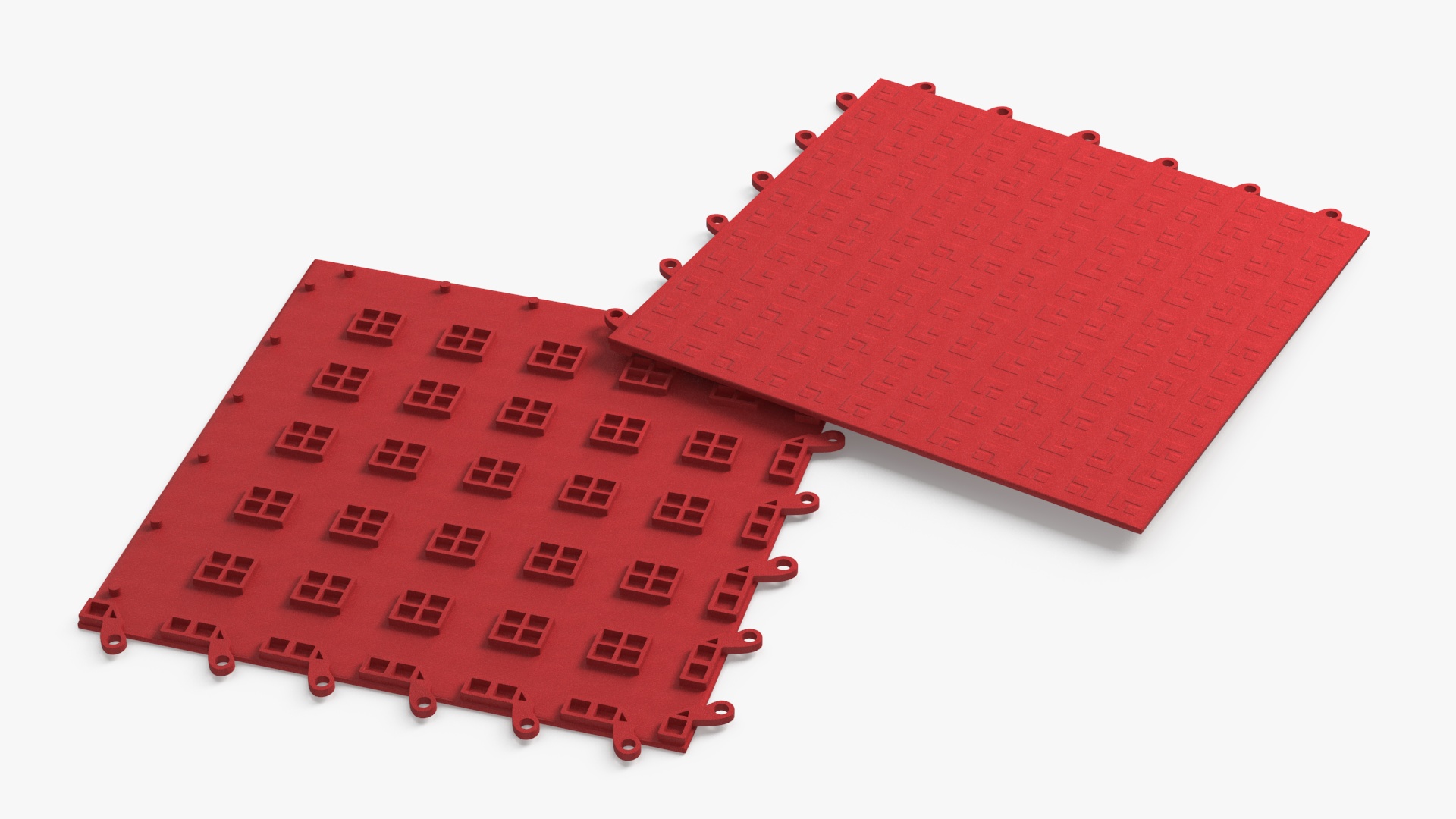 3D Interlocking Floor Mat Red