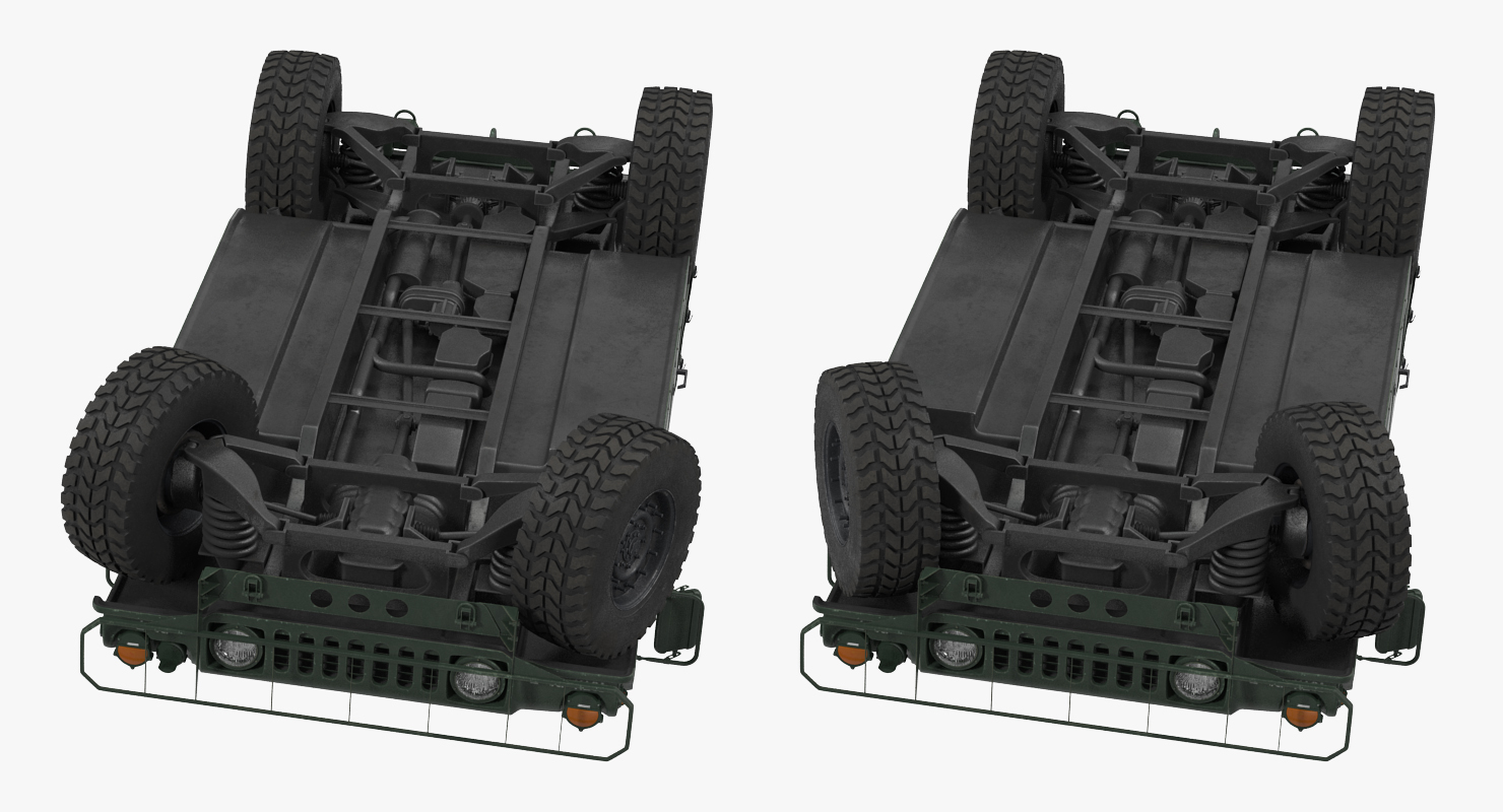 3D Soft Top Military Car HMMWV m1035 Rigged Green