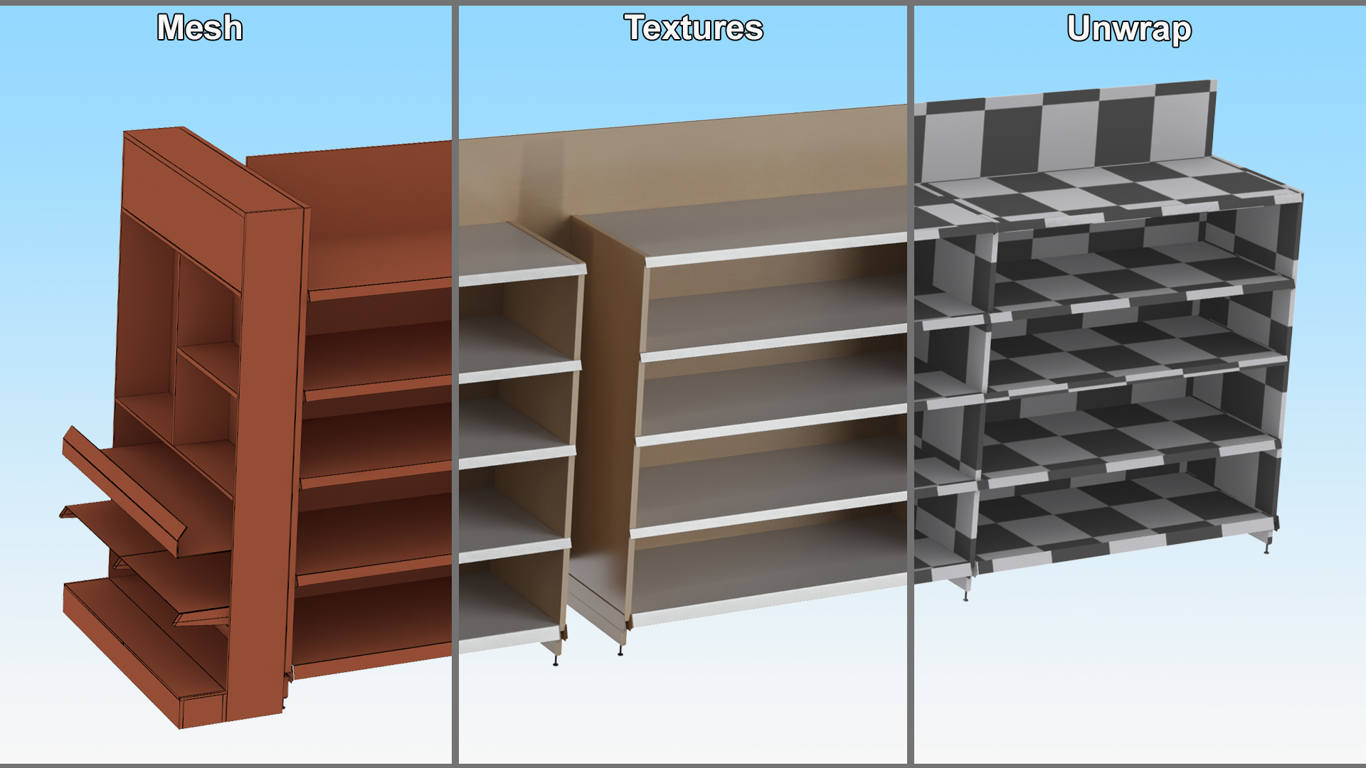 3D model Shelving for Retail Store