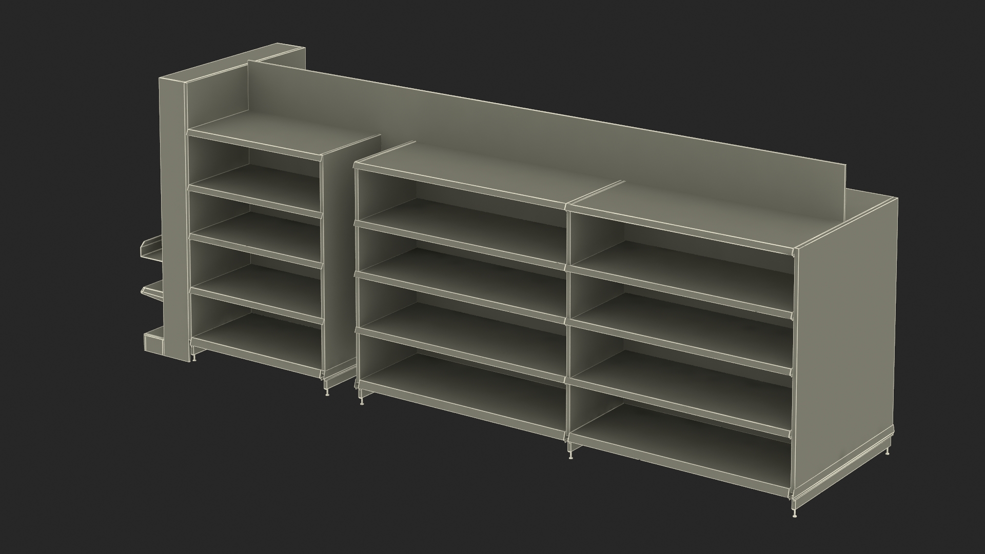 3D model Shelving for Retail Store