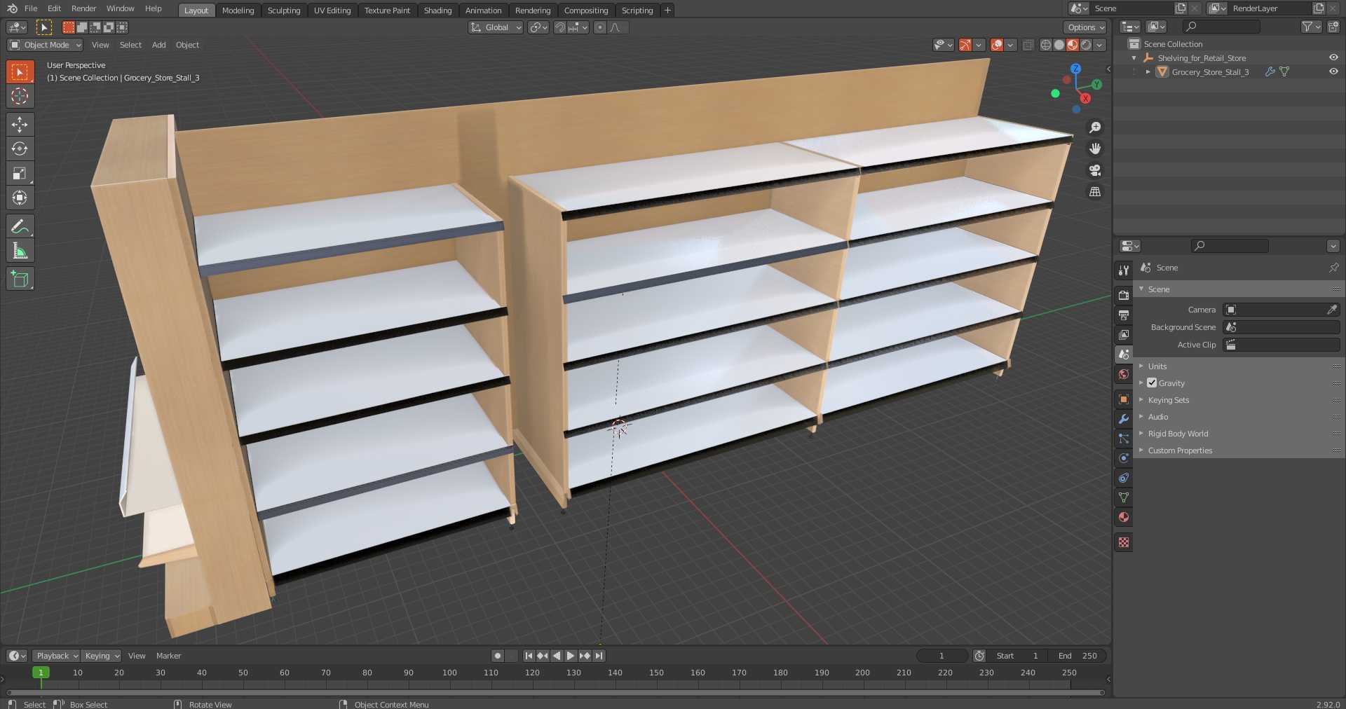 3D model Shelving for Retail Store