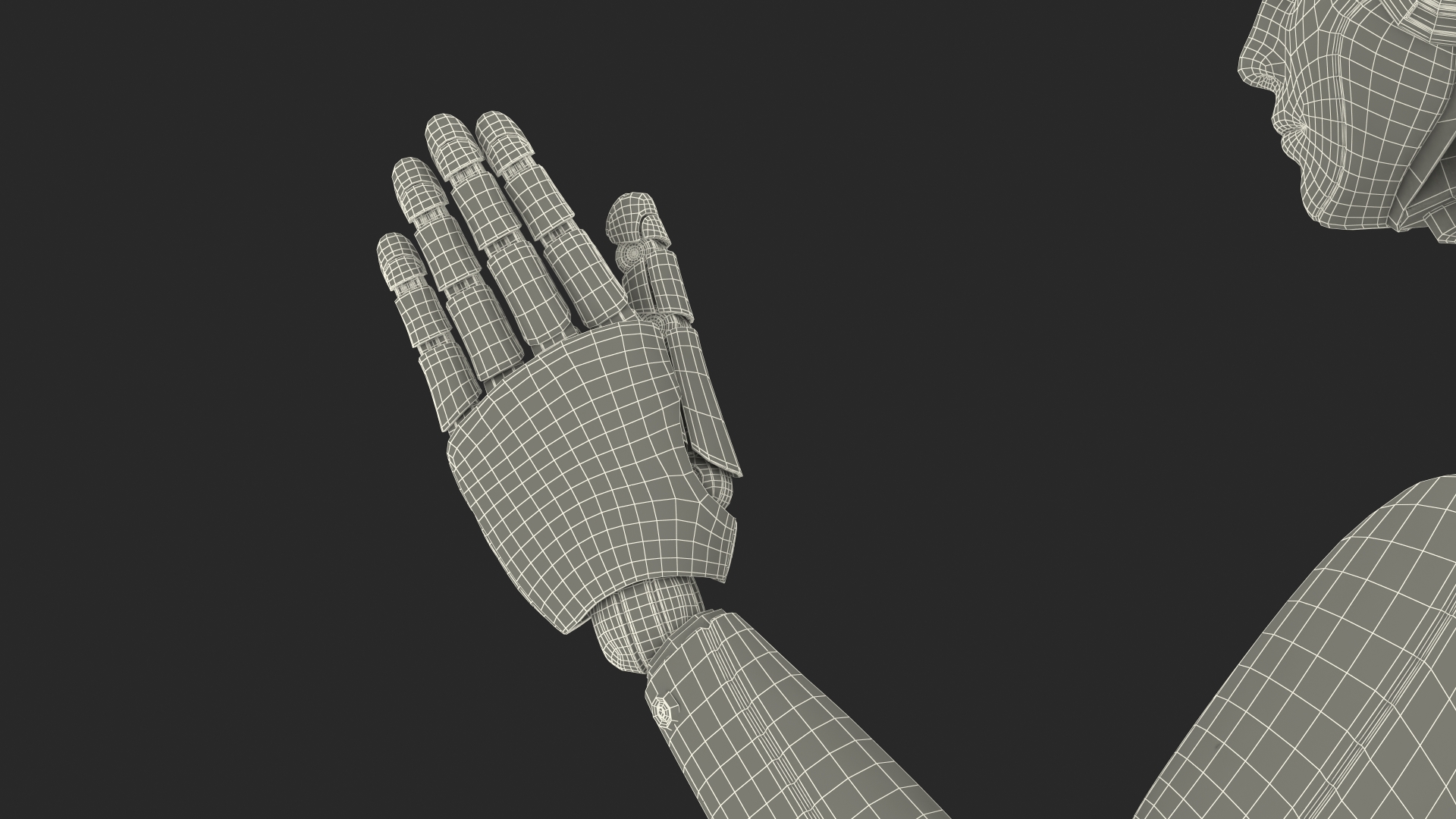3D Advanced Male Humanoid Robot Running Pose