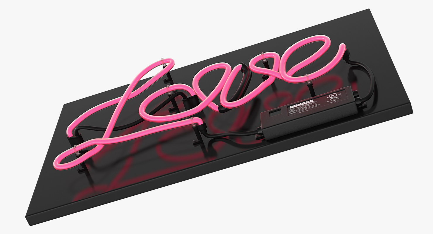 Neon Sign Love 3D model