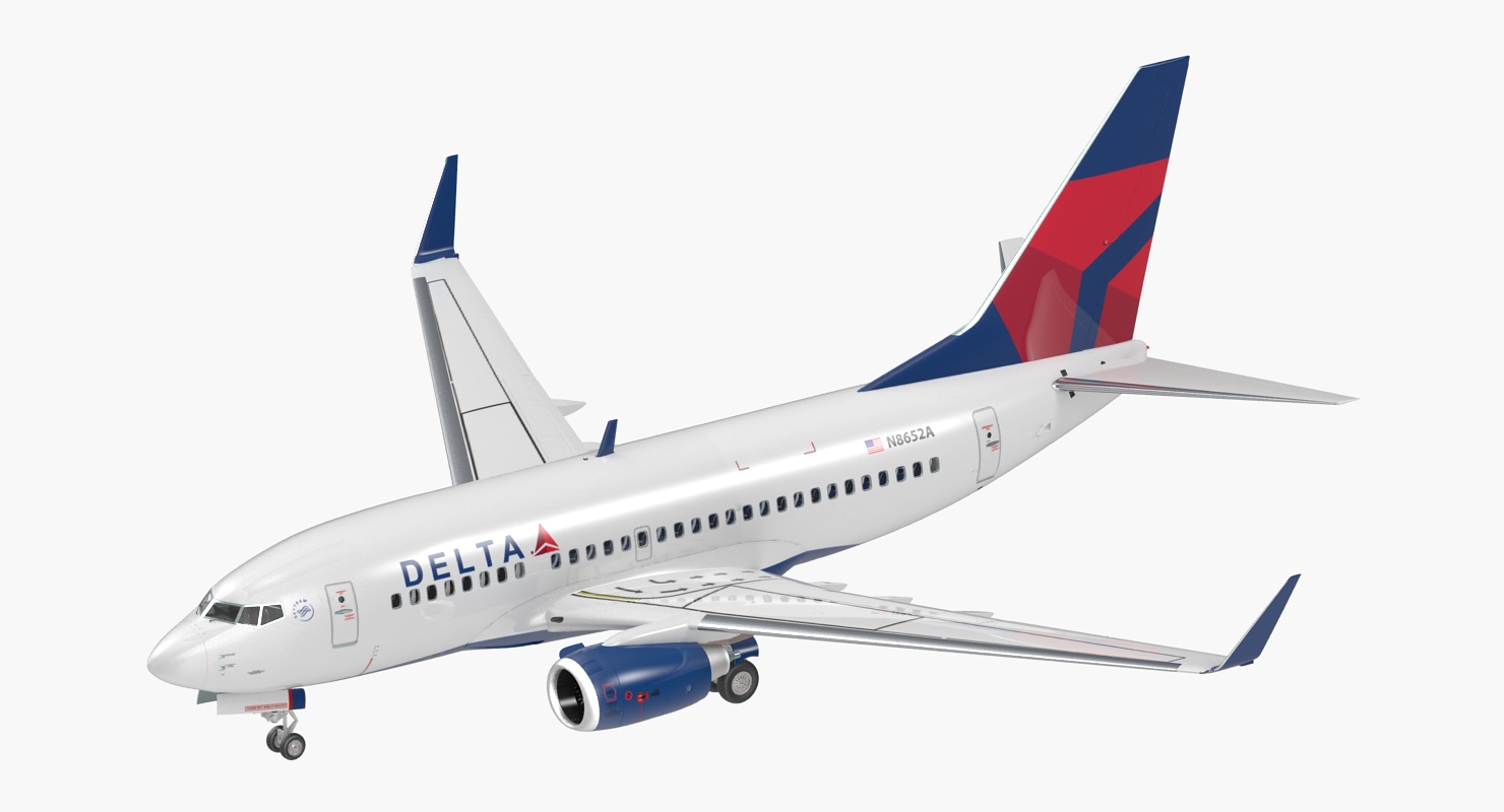3D Boeing 737 600 with Interior Delta Air Lines Rigged