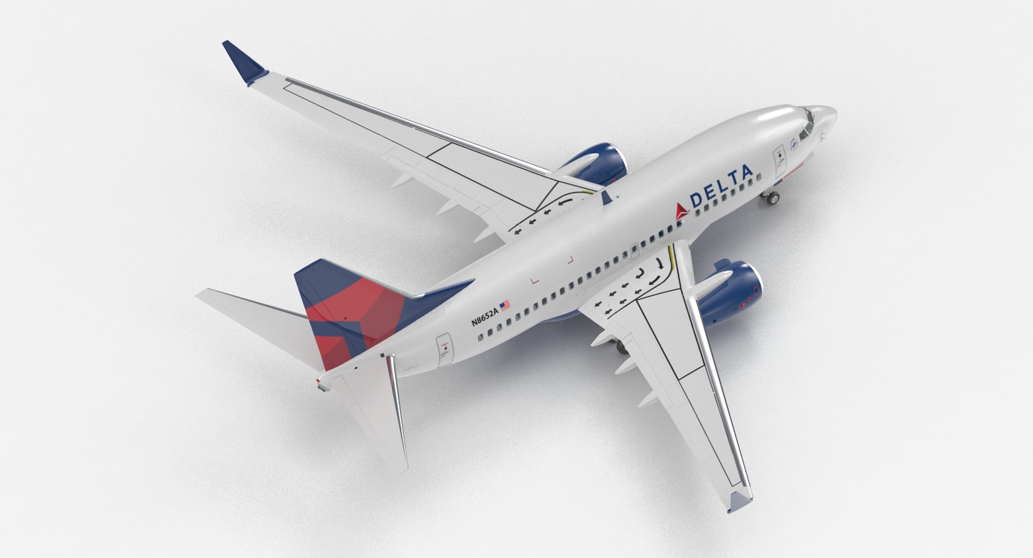 3D Boeing 737 600 with Interior Delta Air Lines Rigged