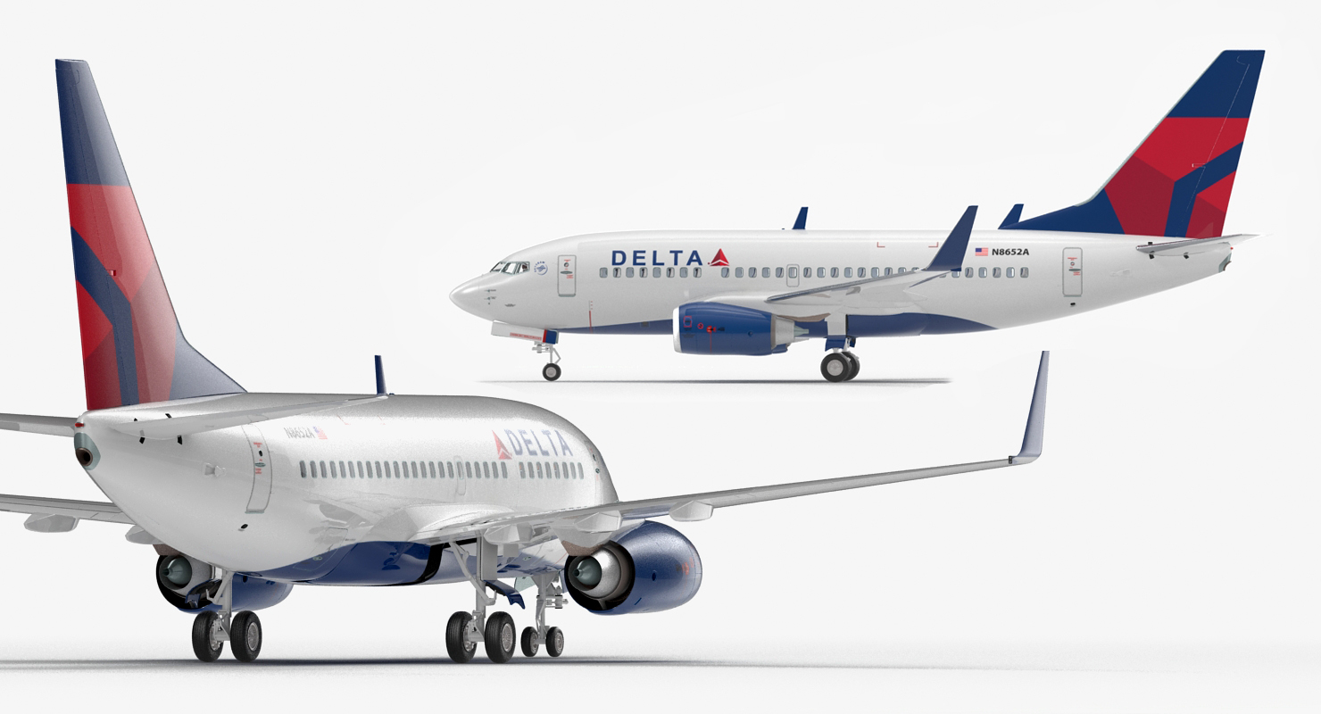 3D Boeing 737 600 with Interior Delta Air Lines Rigged