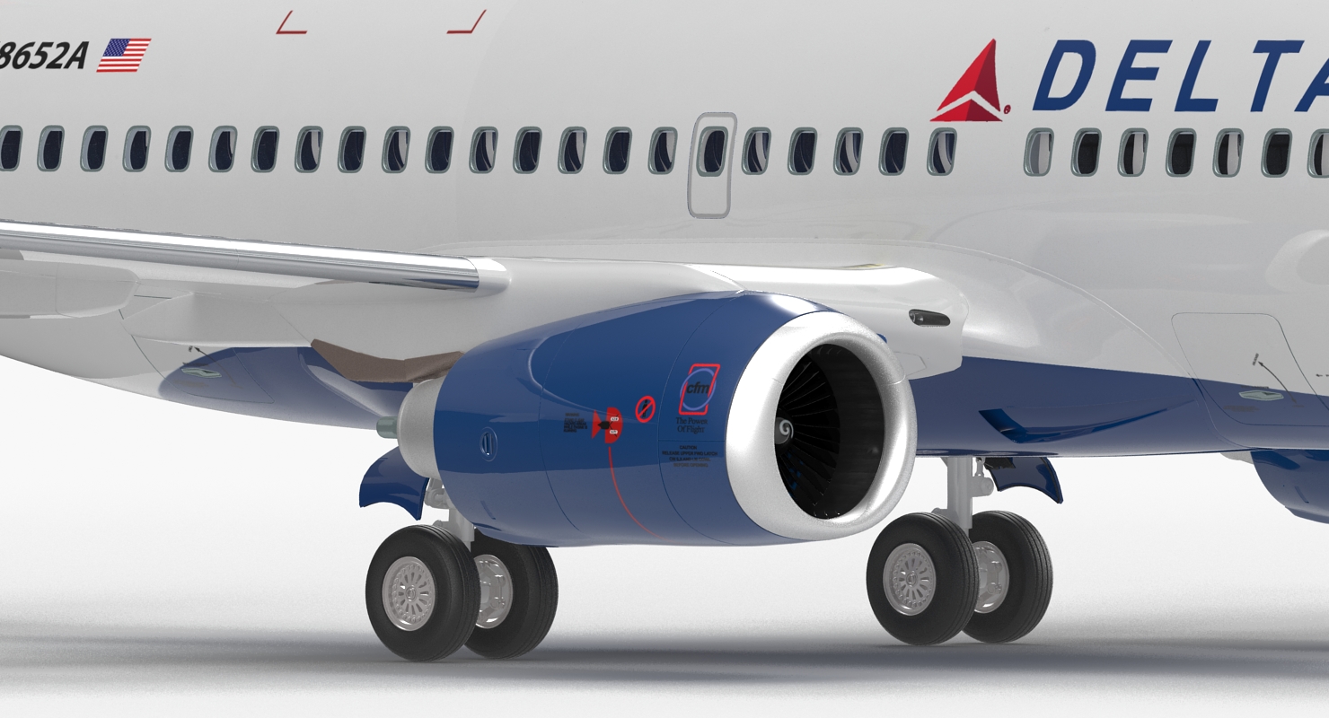 3D Boeing 737 600 with Interior Delta Air Lines Rigged
