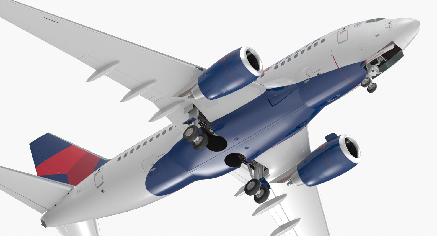 3D Boeing 737 600 with Interior Delta Air Lines Rigged