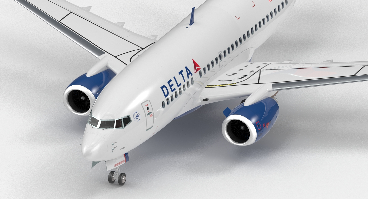 3D Boeing 737 600 with Interior Delta Air Lines Rigged