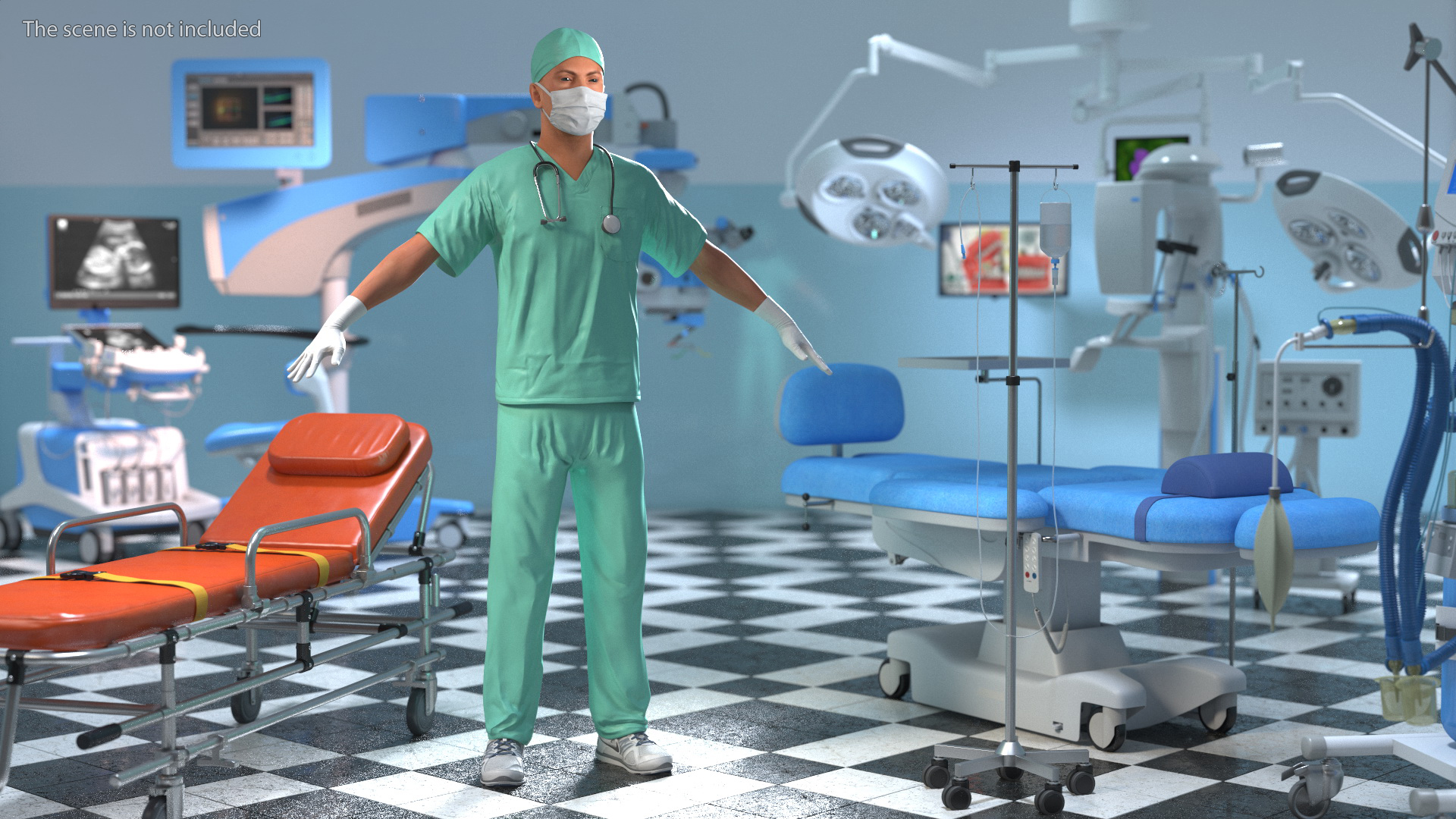 Male Surgeon Doctor 3D model