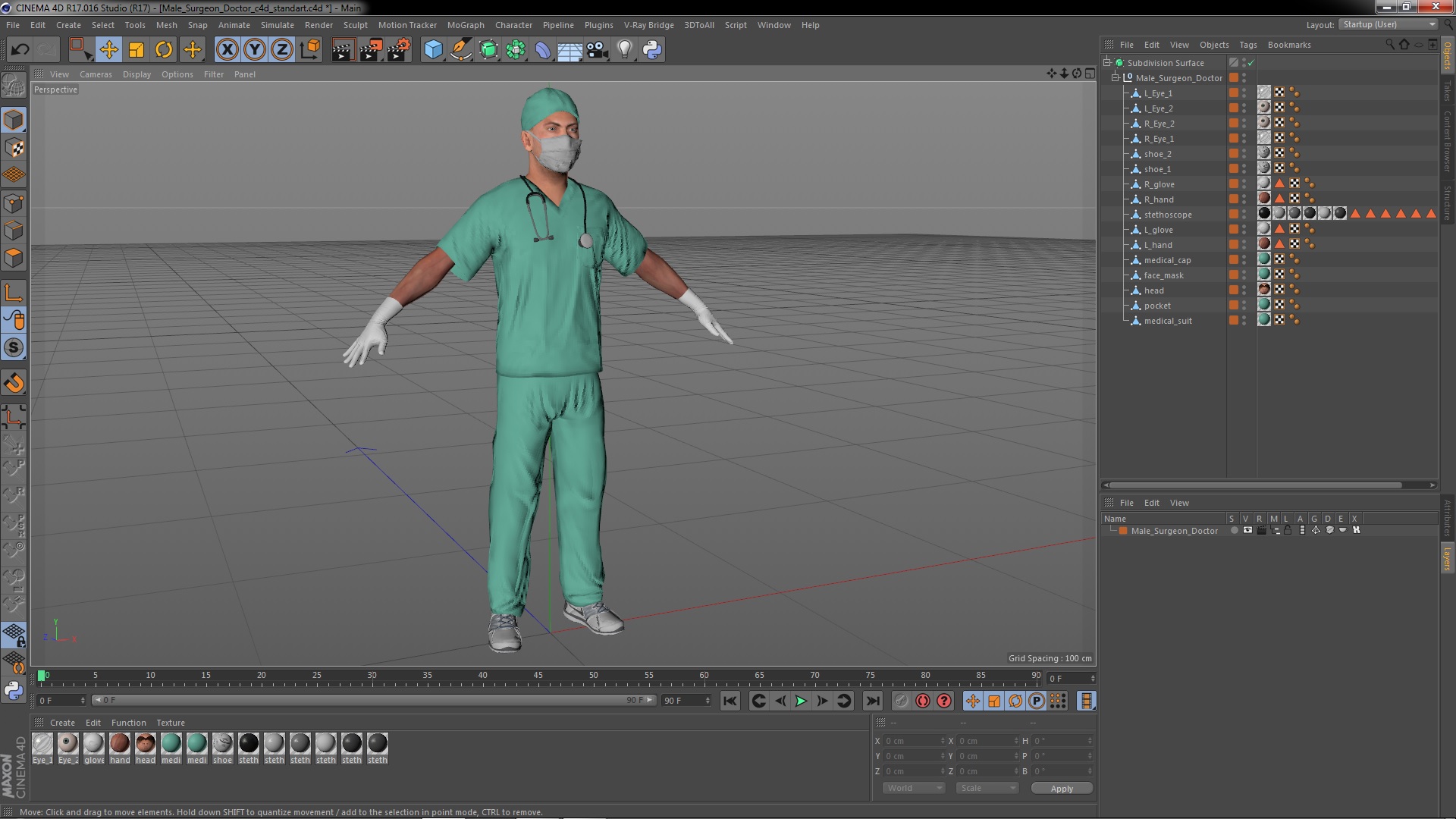 Male Surgeon Doctor 3D model