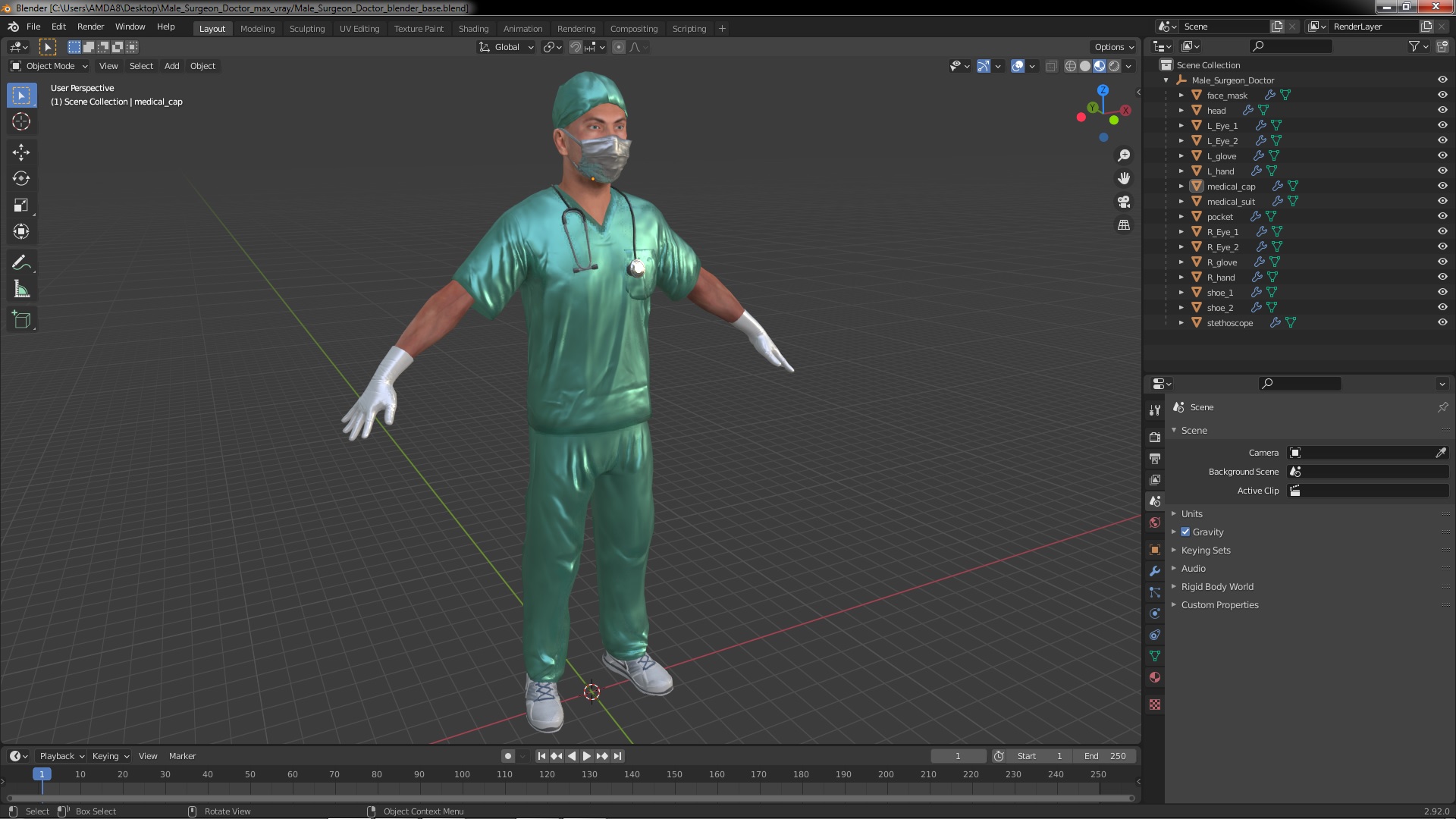 Male Surgeon Doctor 3D model