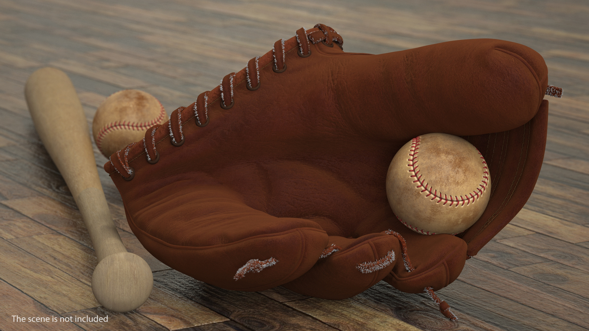 3D model Vintage Baseball Glove Shoeless Joe