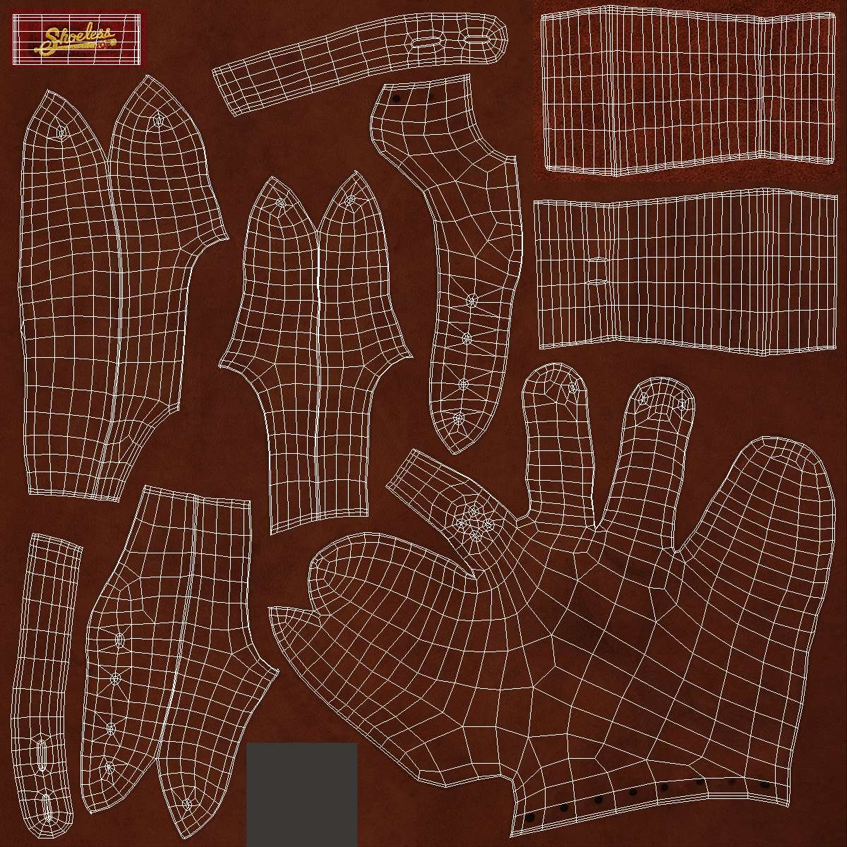 3D model Vintage Baseball Glove Shoeless Joe