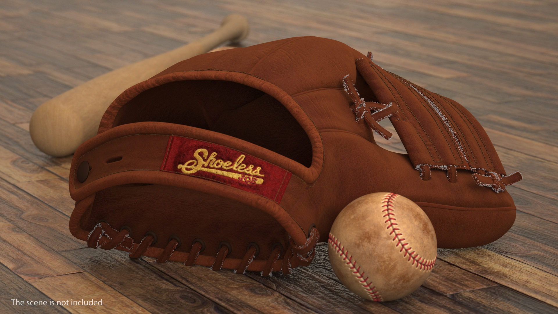 3D model Vintage Baseball Glove Shoeless Joe