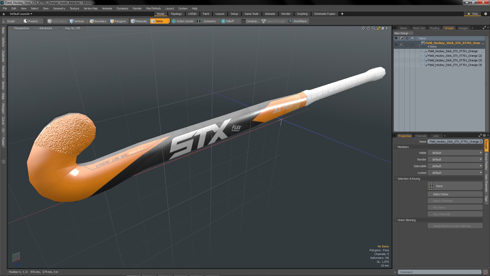 3D model Field Hockey Stick STX XT701 Orange