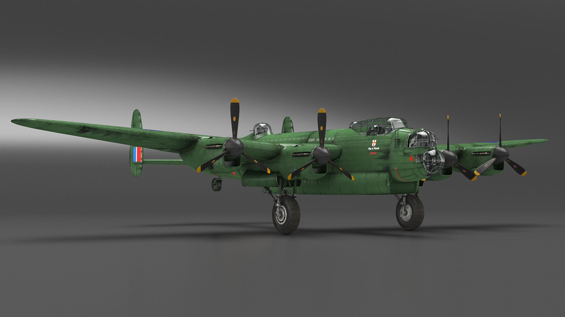 Avro Lancaster Four Engined Heavy Bomber Rigged 3D