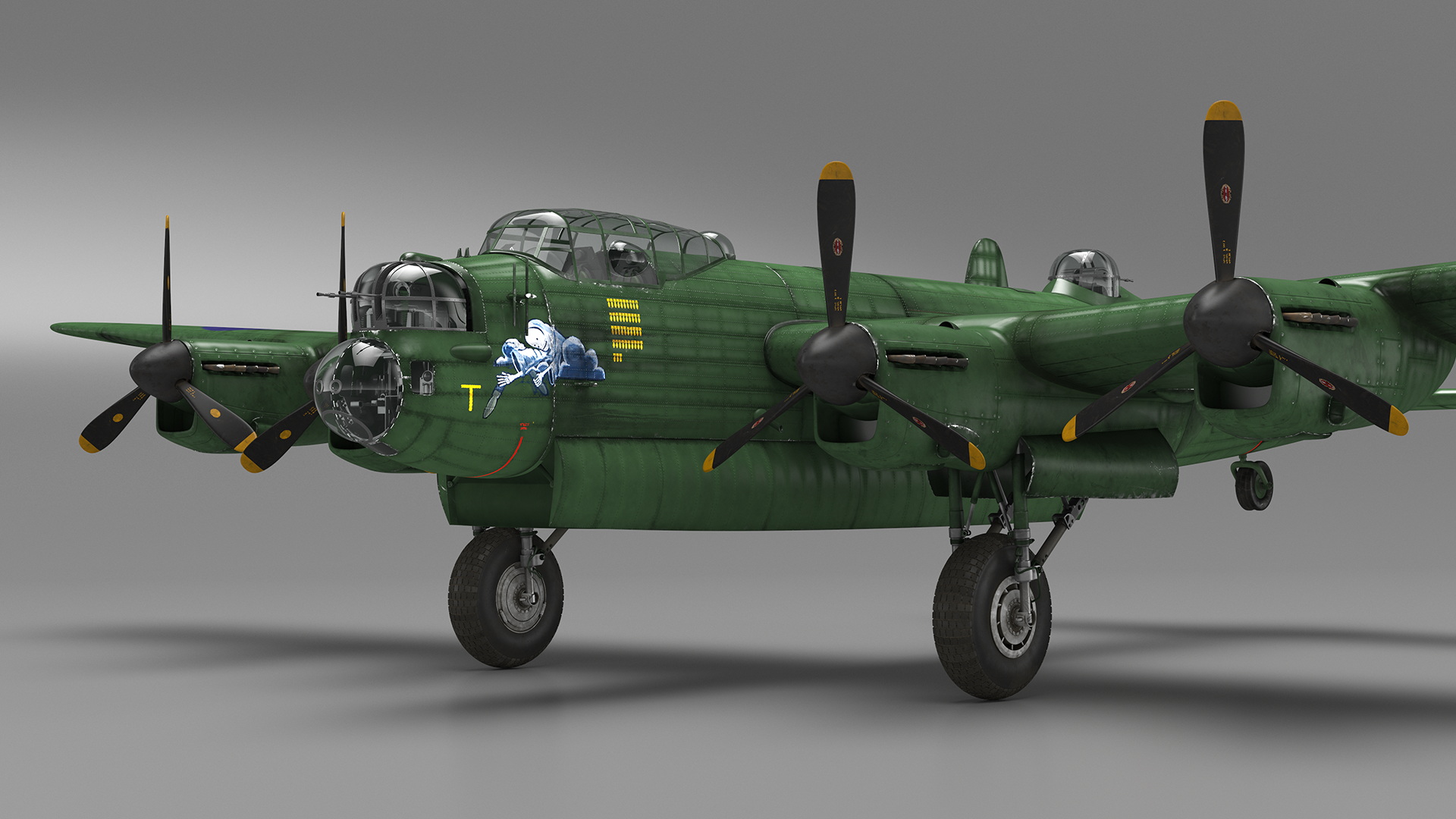 Avro Lancaster Four Engined Heavy Bomber Rigged 3D