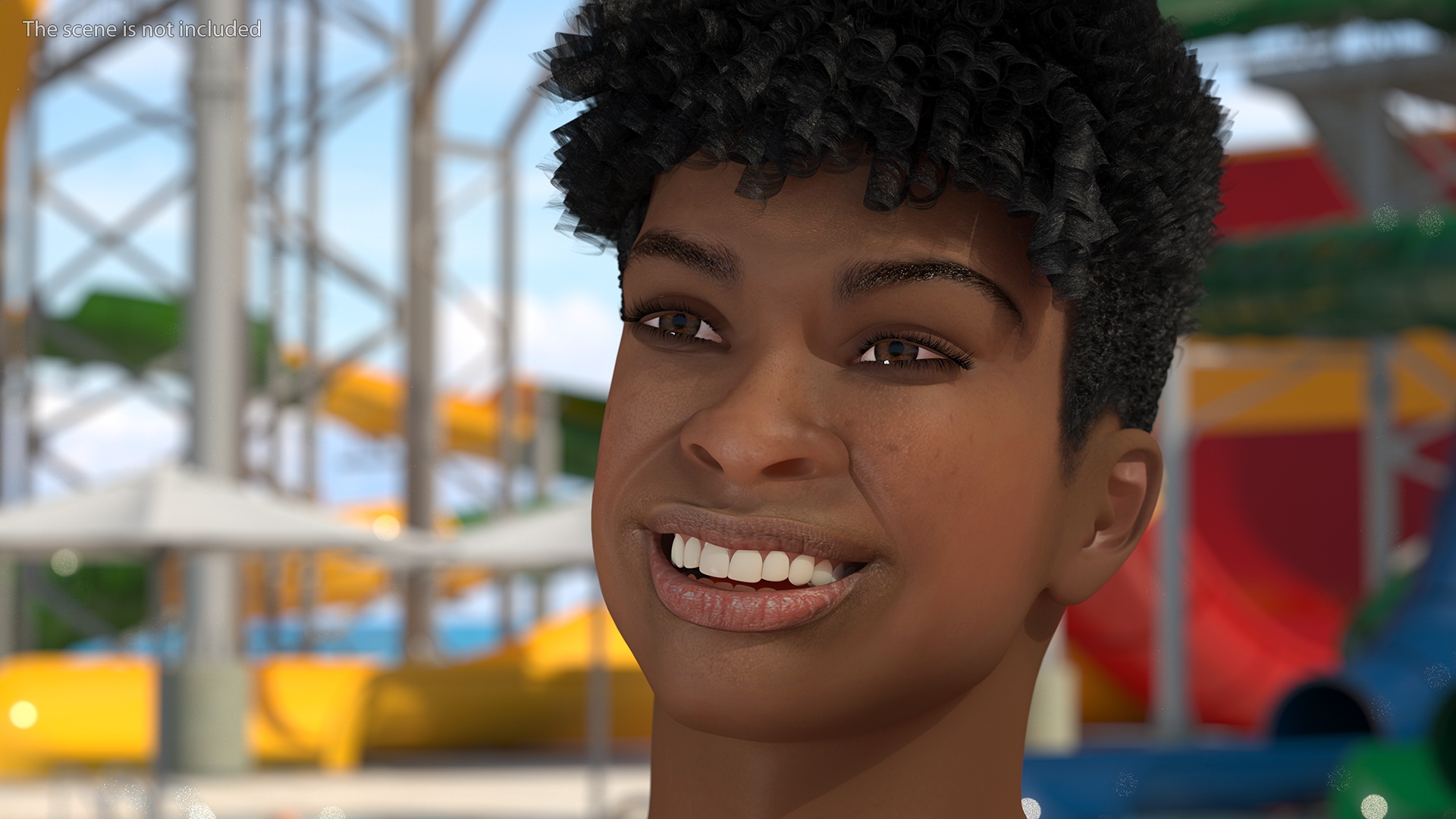 3D Light Skin Young Man Smiling Pose model