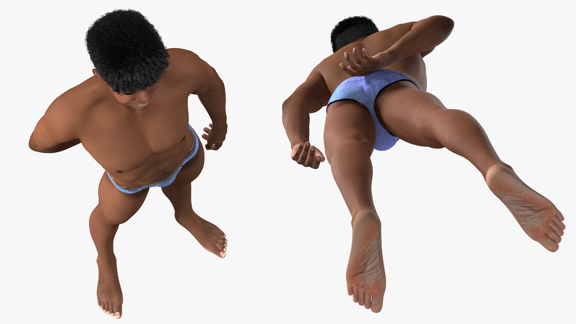 3D Light Skin Young Man Smiling Pose model