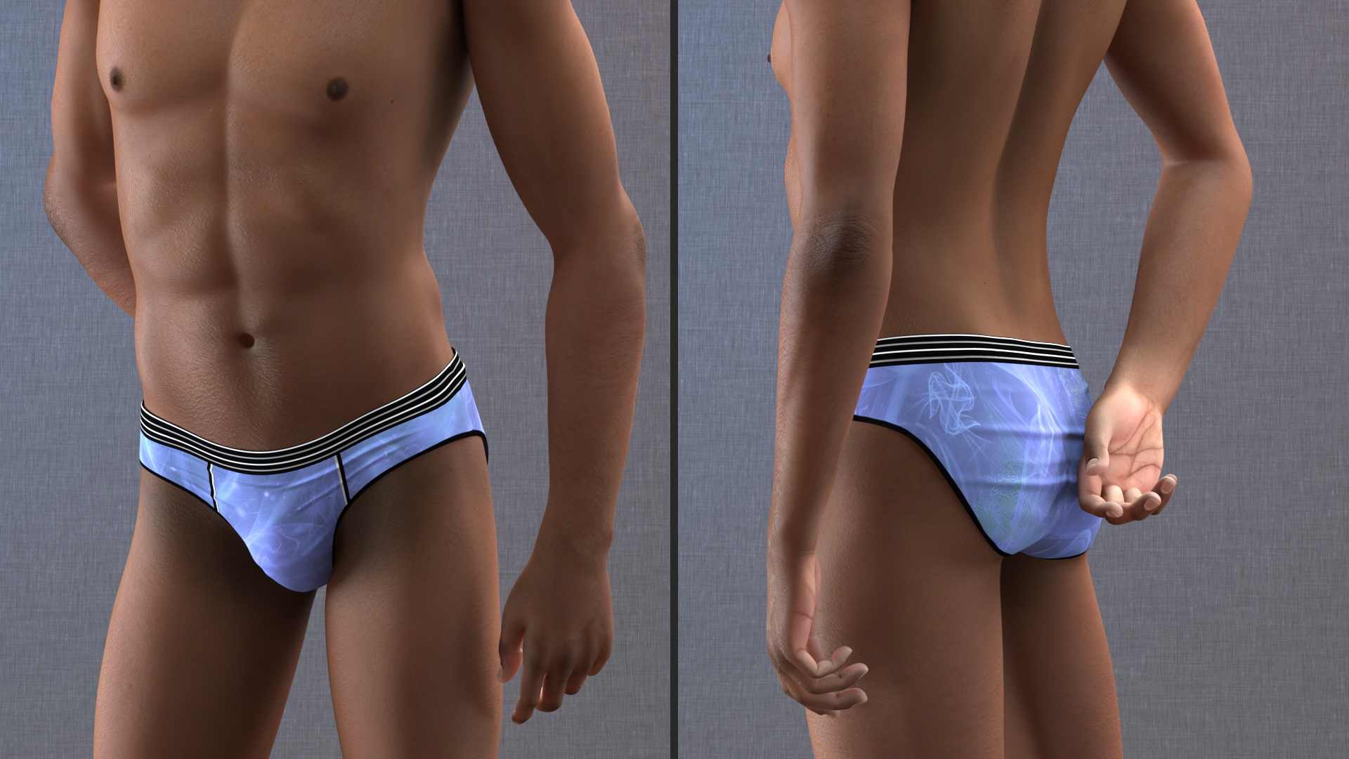 3D Light Skin Young Man Smiling Pose model