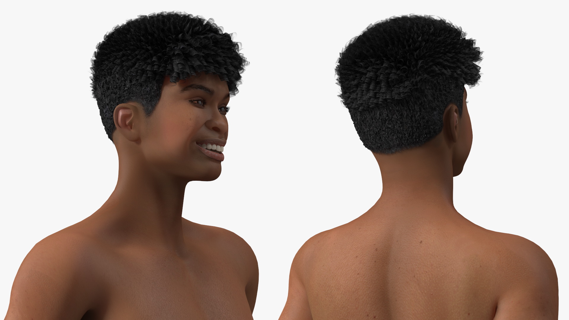 3D Light Skin Young Man Smiling Pose model