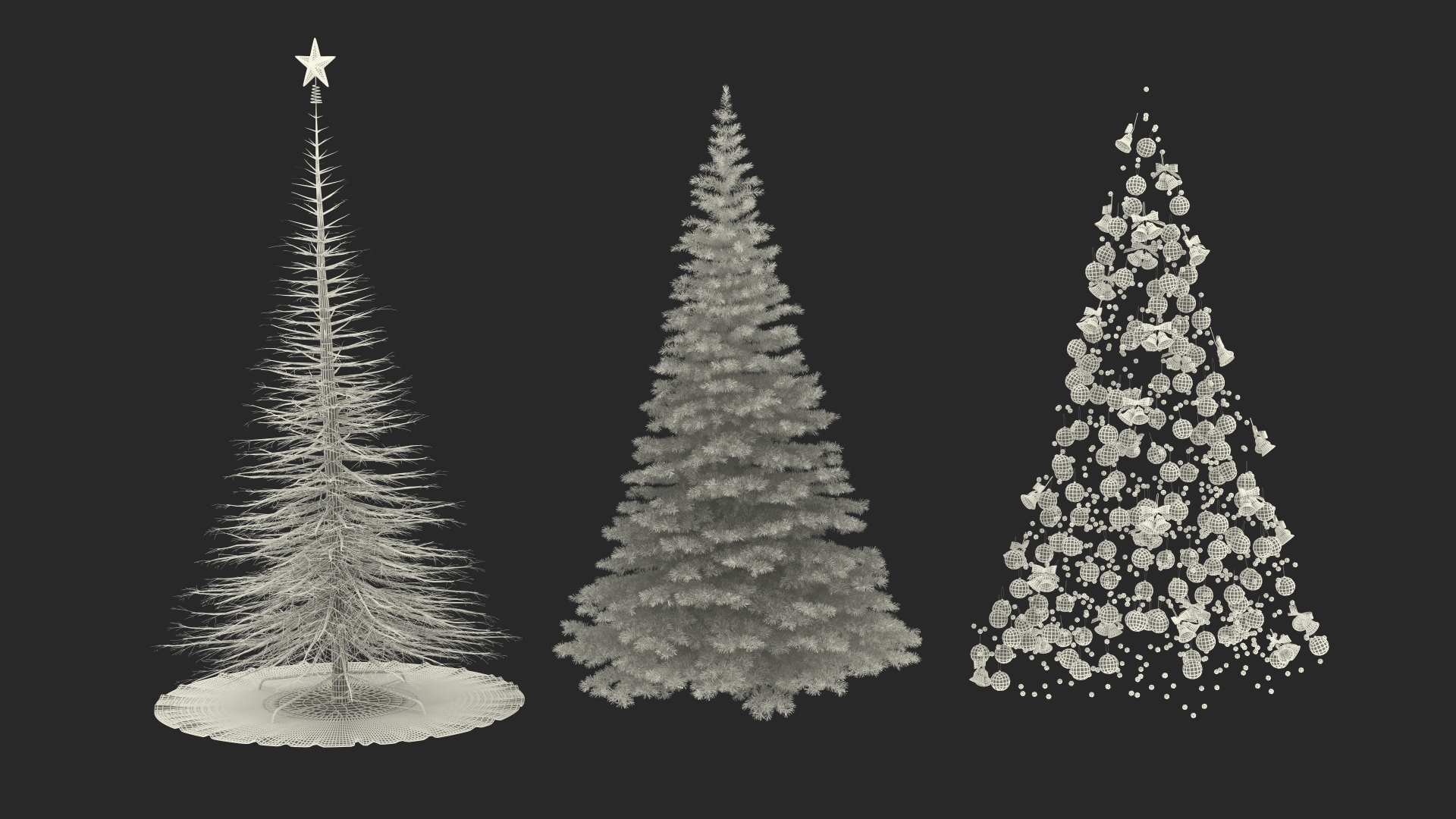 3D Christmas Tree with Golden Star Topper model