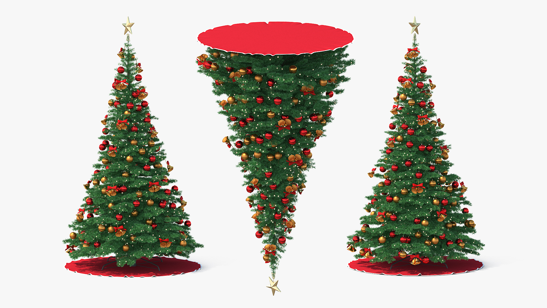 3D Christmas Tree with Golden Star Topper model