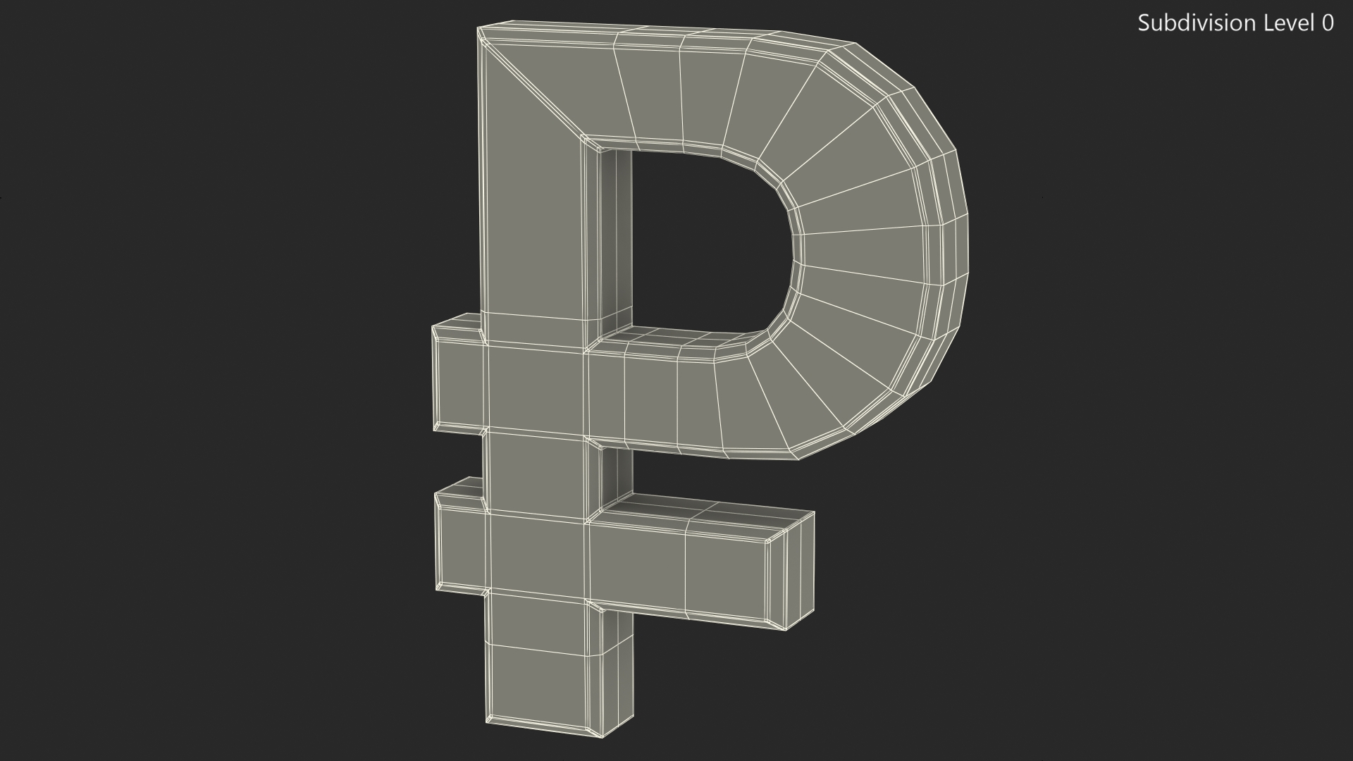 Russian Rouble Currency Symbol Silver 3D
