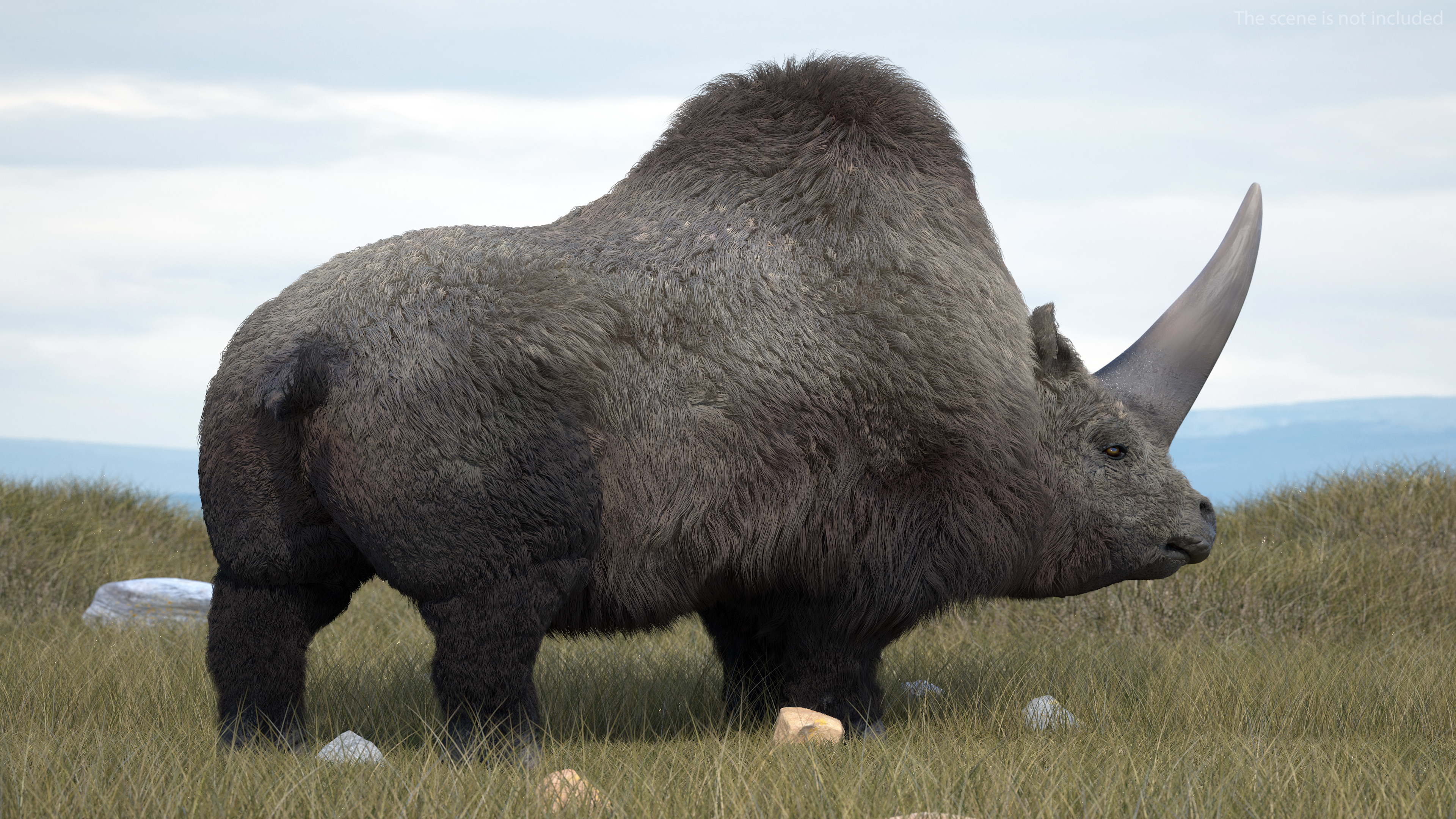 3D Siberian Unicorn Walking Pose Fur model