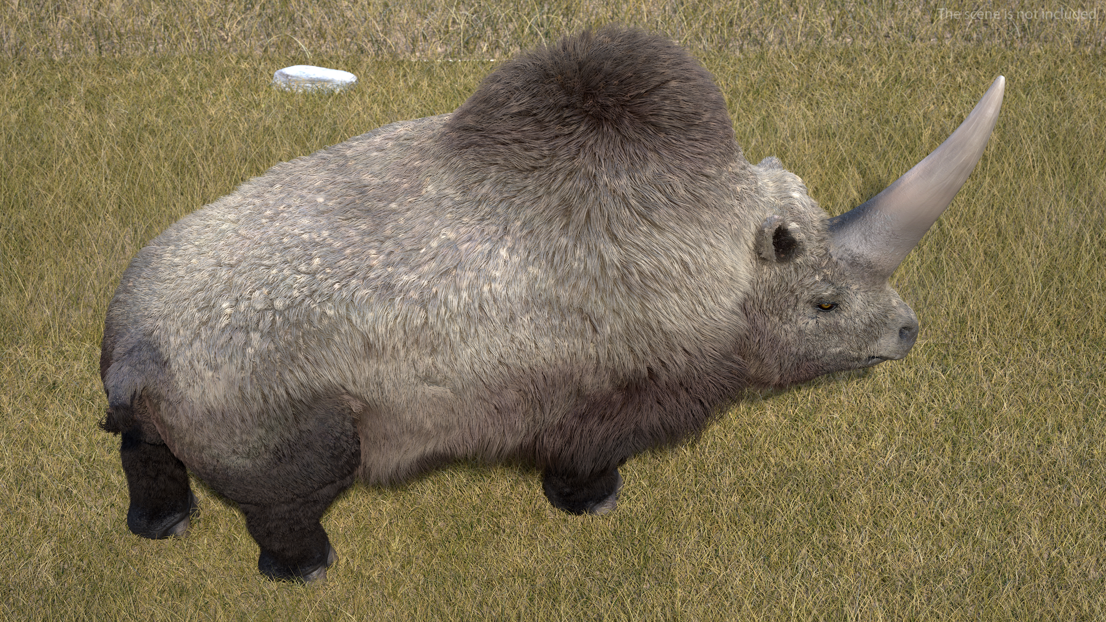 3D Siberian Unicorn Walking Pose Fur model