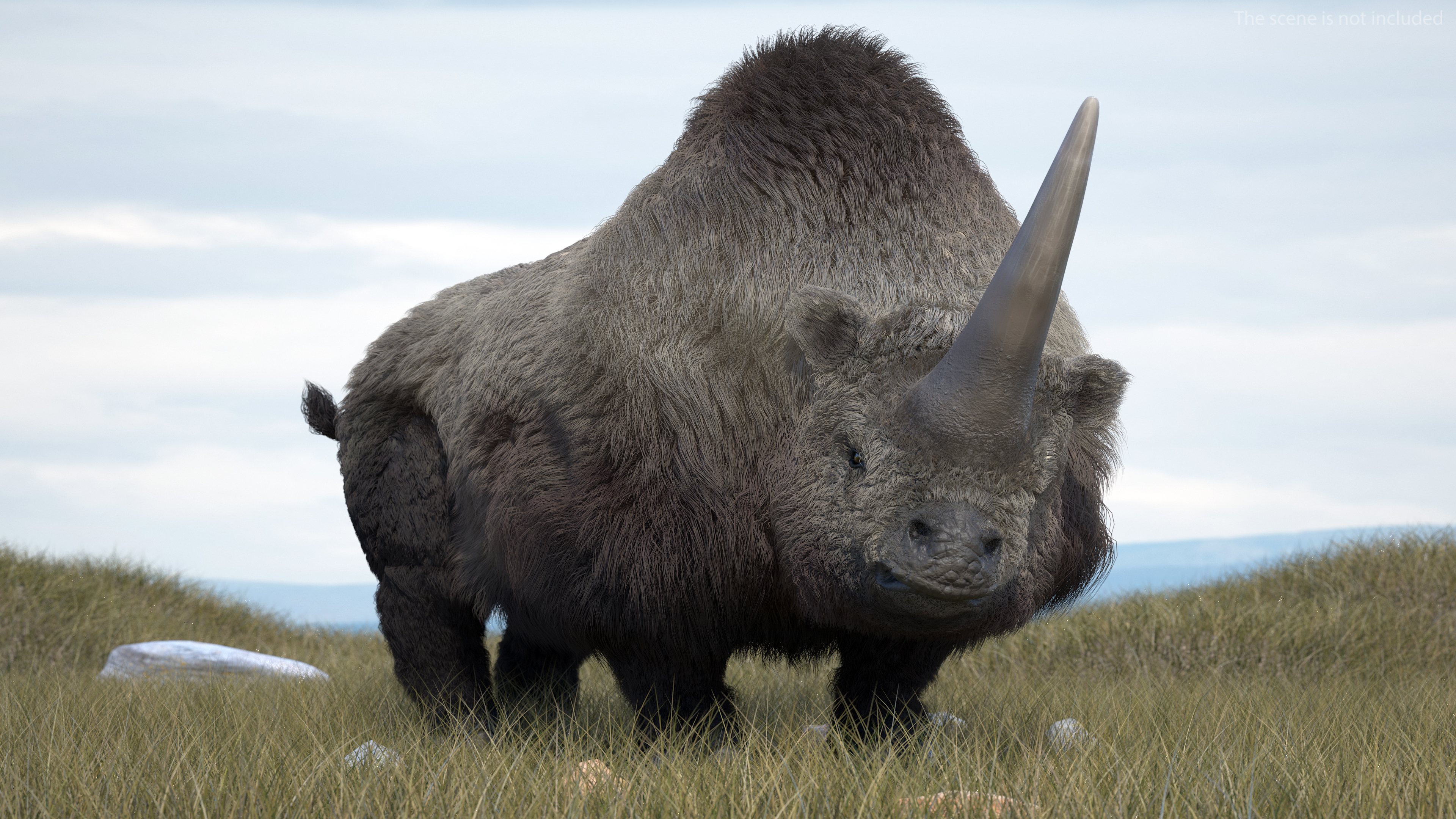 3D Siberian Unicorn Walking Pose Fur model