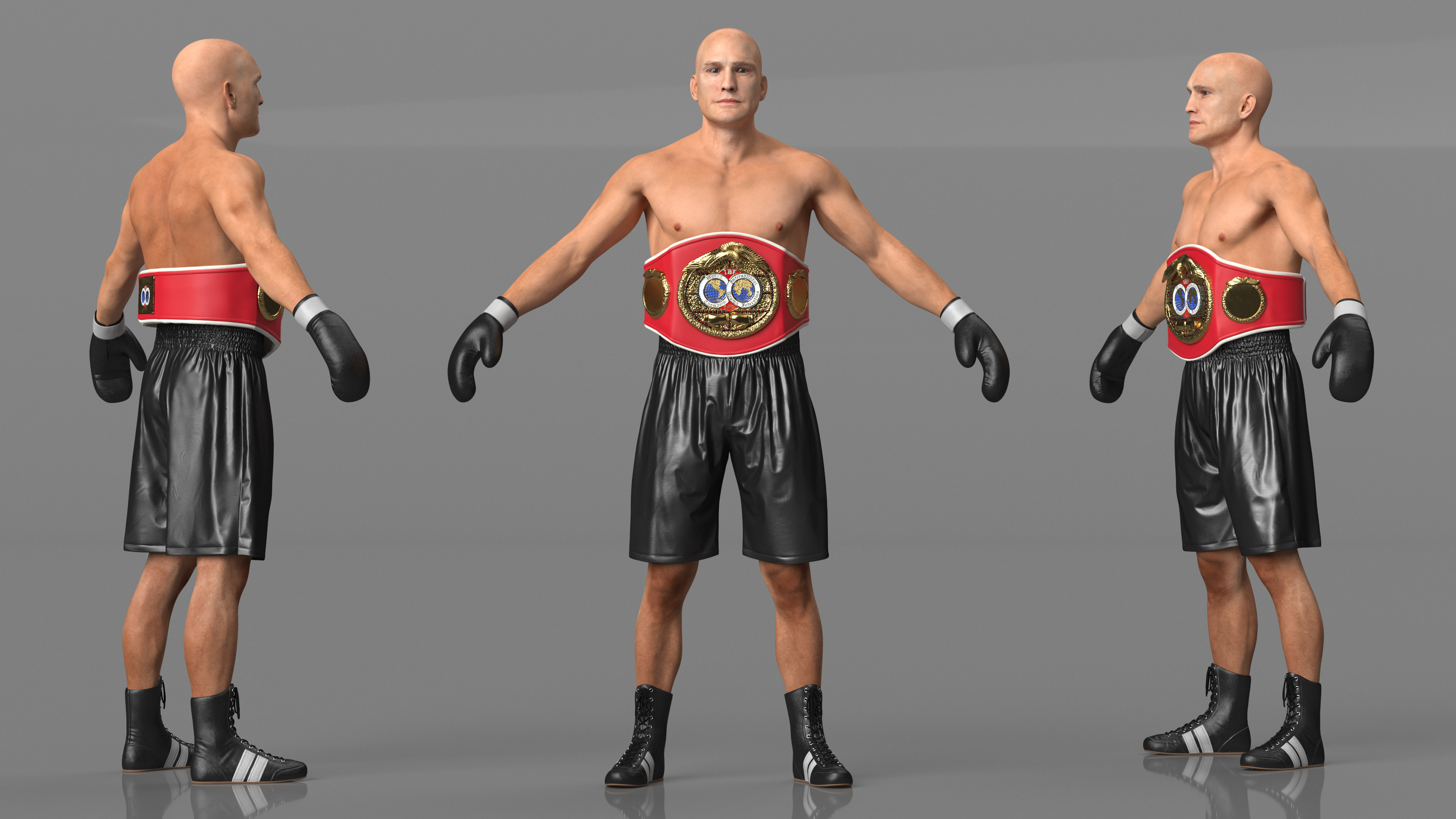 3D model IBF Boxing Champion Rigged for Maya