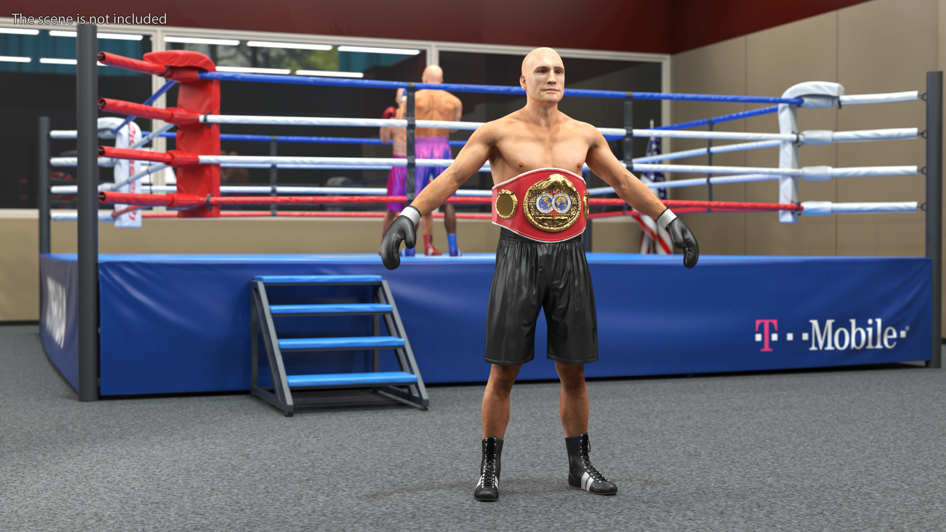 3D model IBF Boxing Champion Rigged for Maya