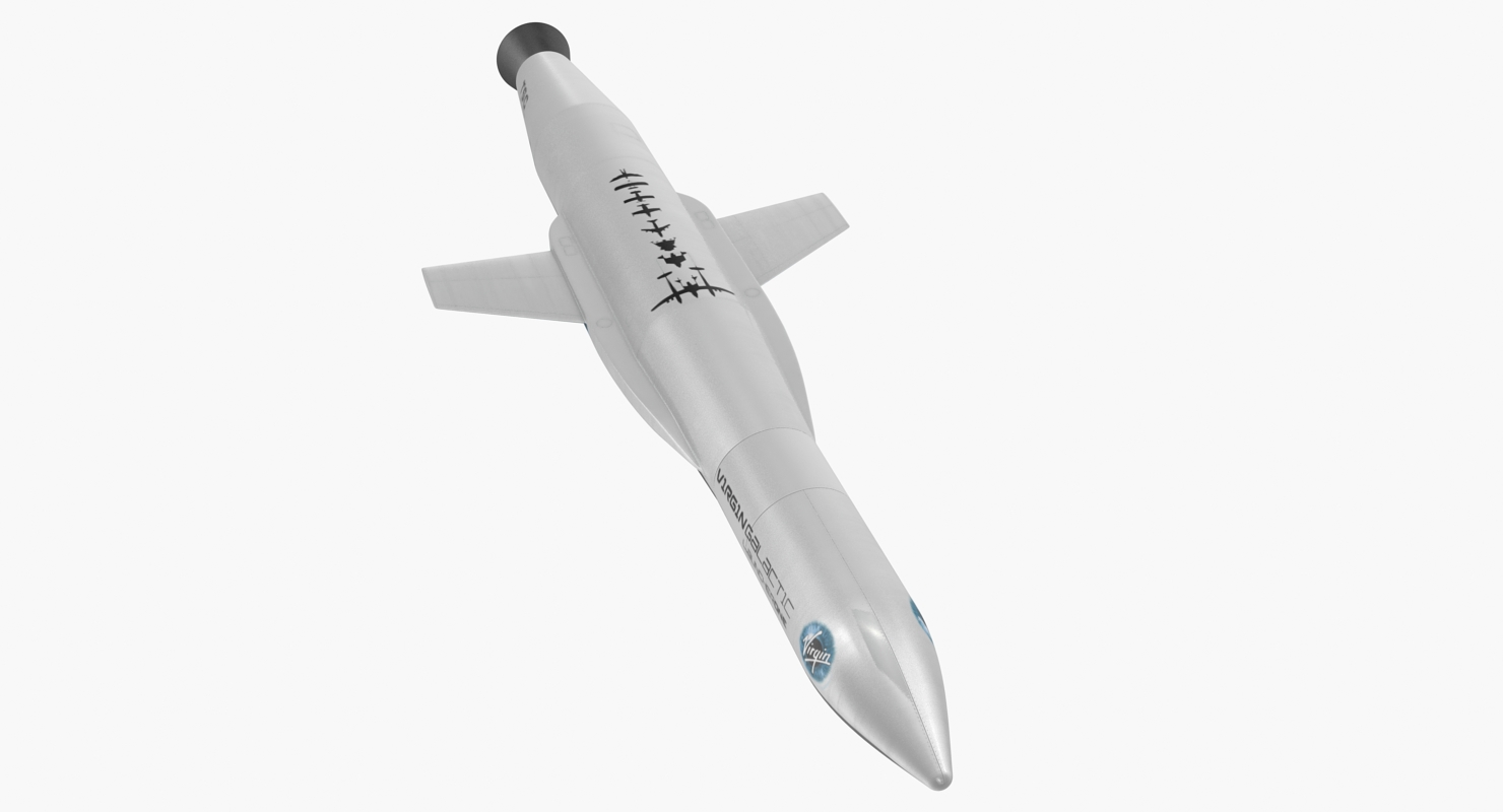 Virgin Galactic Rocket with Satellite 3D