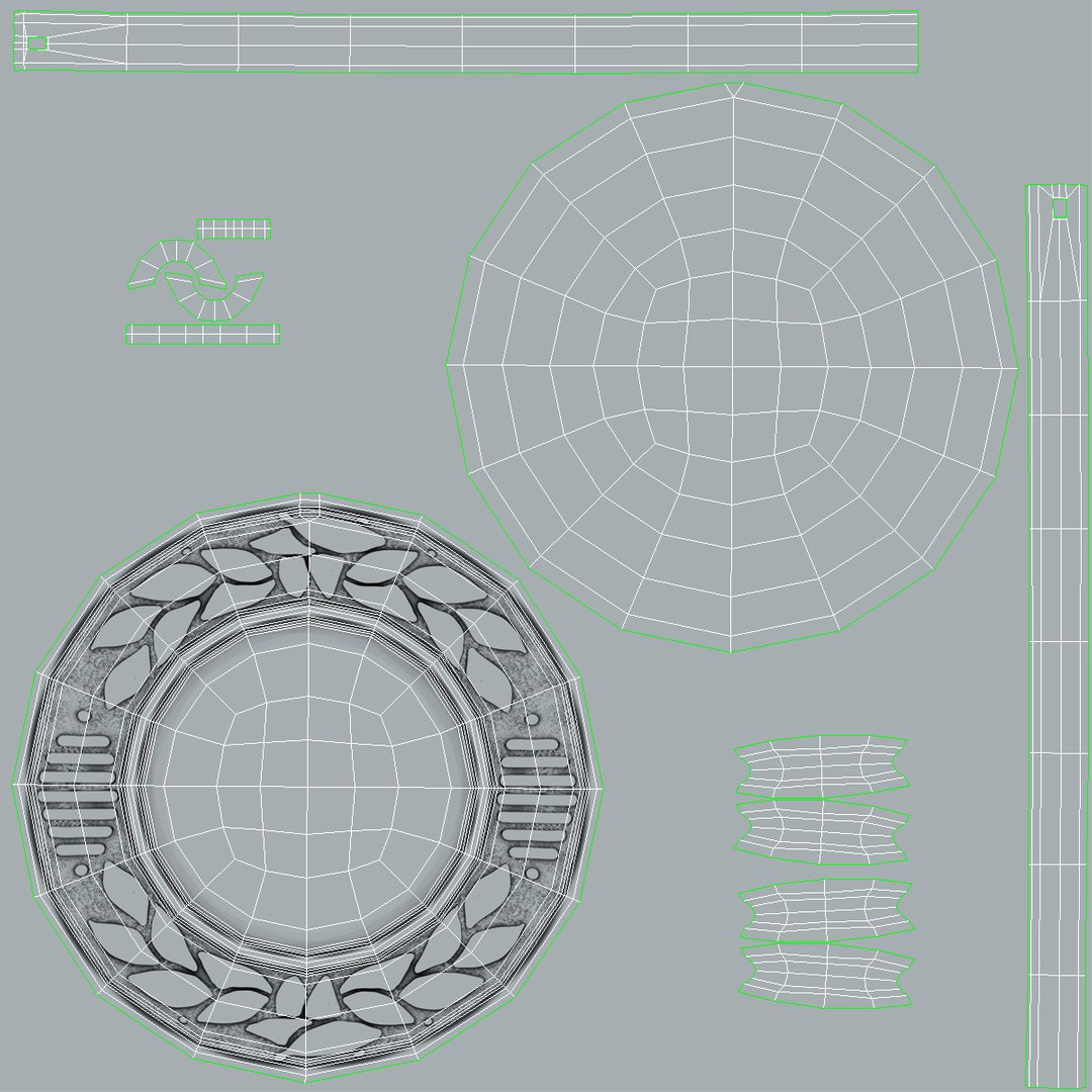3D Silver Award Medal with Striped Ribbon model