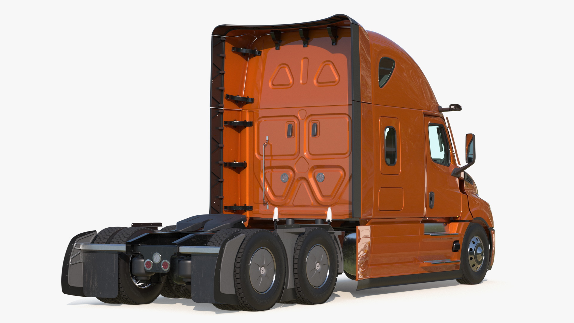Modern Semi Truck Tractor with Sleeper Simplified - view 8