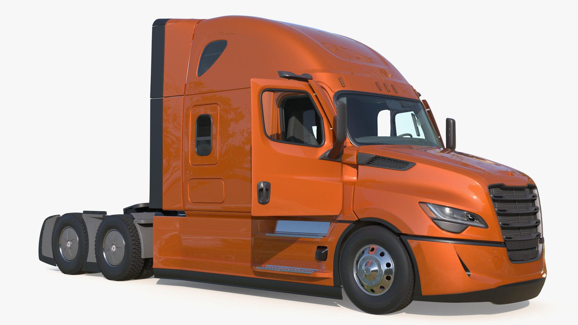 Modern Semi Truck Tractor with Sleeper Simplified - view 6