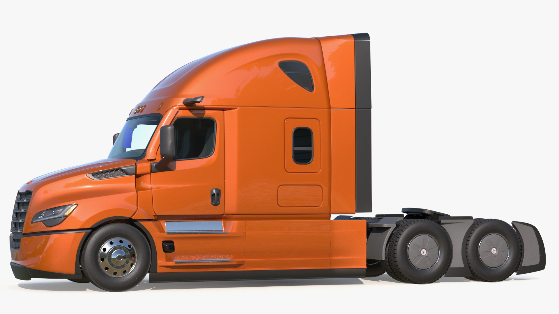 Modern Semi Truck Tractor with Sleeper Simplified - view 5