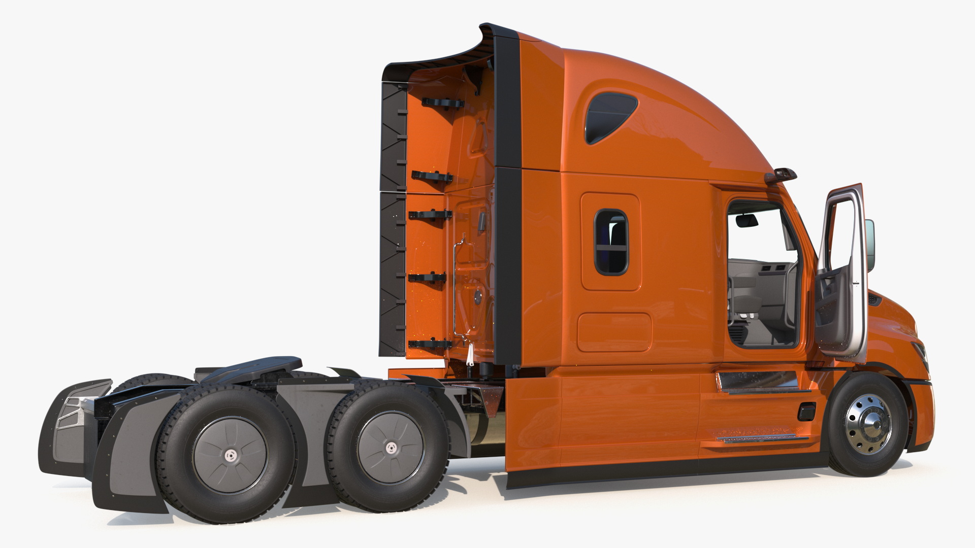Modern Semi Truck Tractor with Sleeper Simplified - view 7