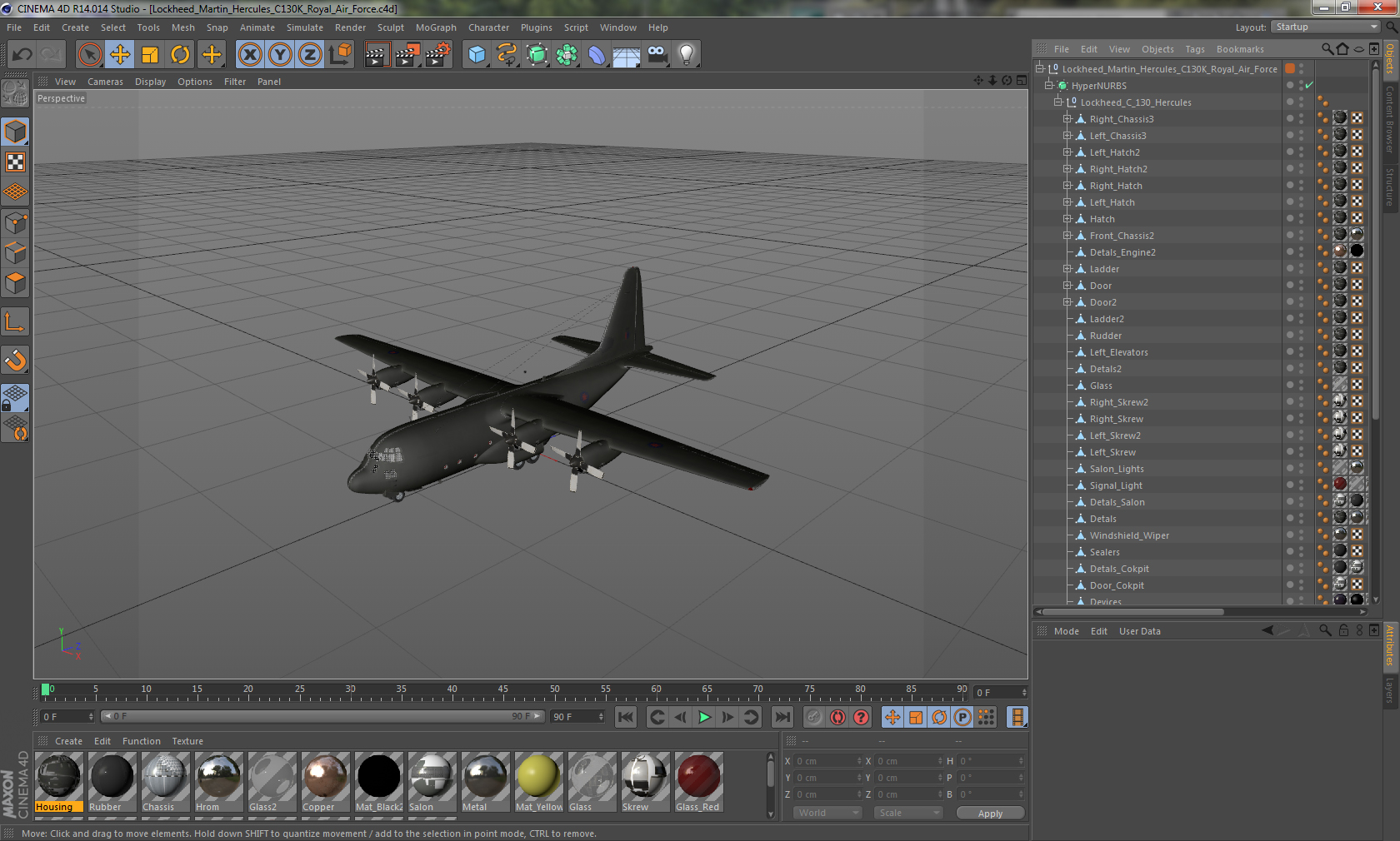 3D Lockheed Martin Hercules C130K Royal Air Force