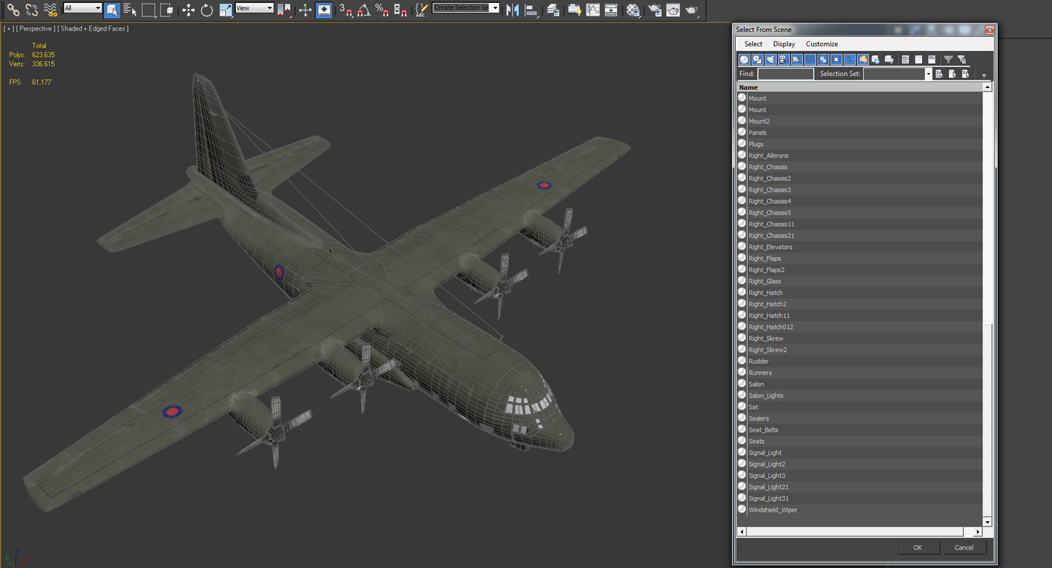 3D Lockheed Martin Hercules C130K Royal Air Force