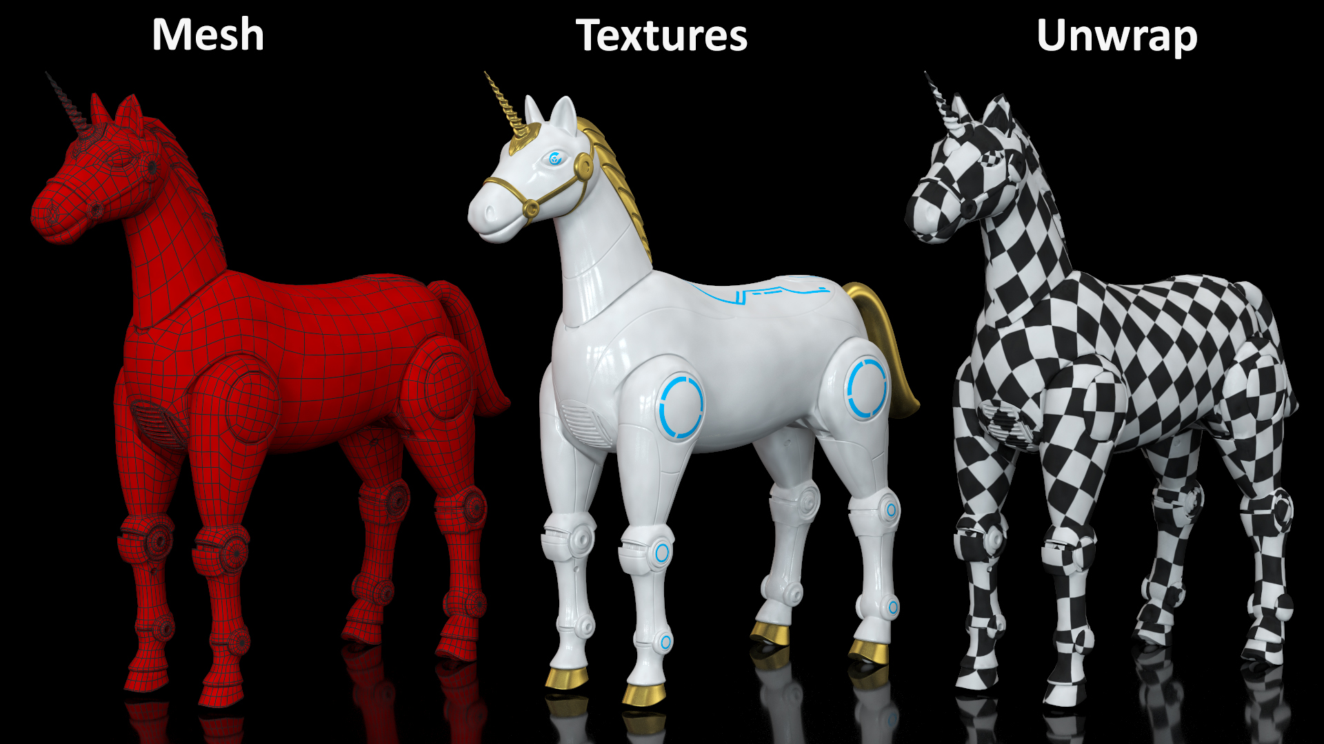 3D model Robot Unicorn Rigged