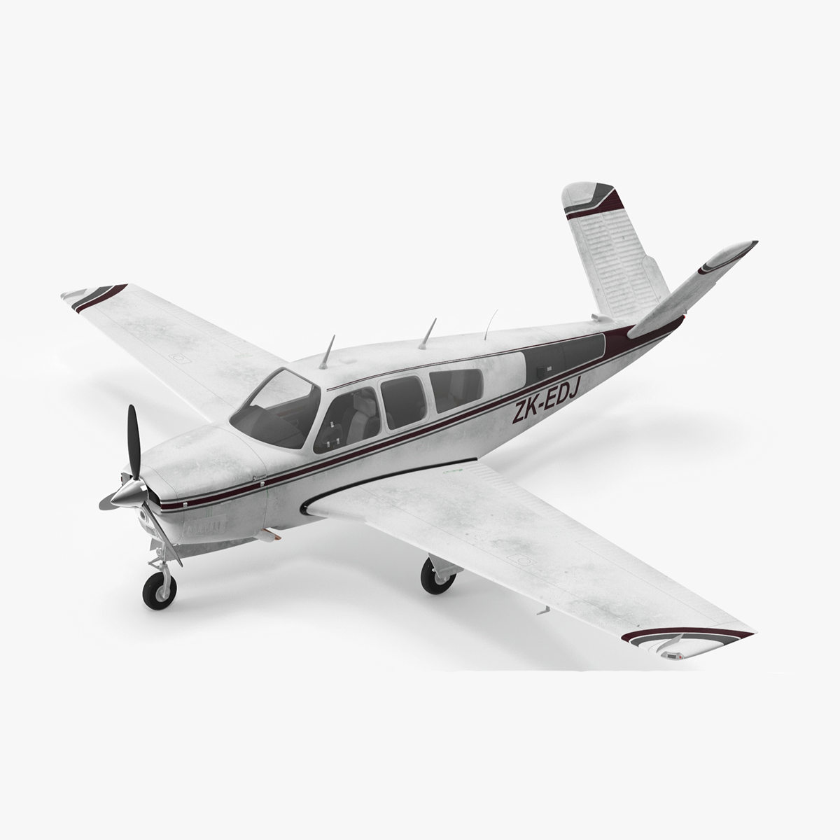 Propeller Aircraft Beechcraft Bonanza S35 Rigged for Cinema 4D 3D