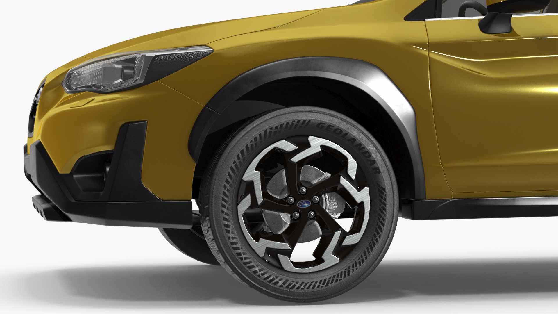 3D 2020 Subaru XV Crosstrek SUV Yellow Rigged for Maya