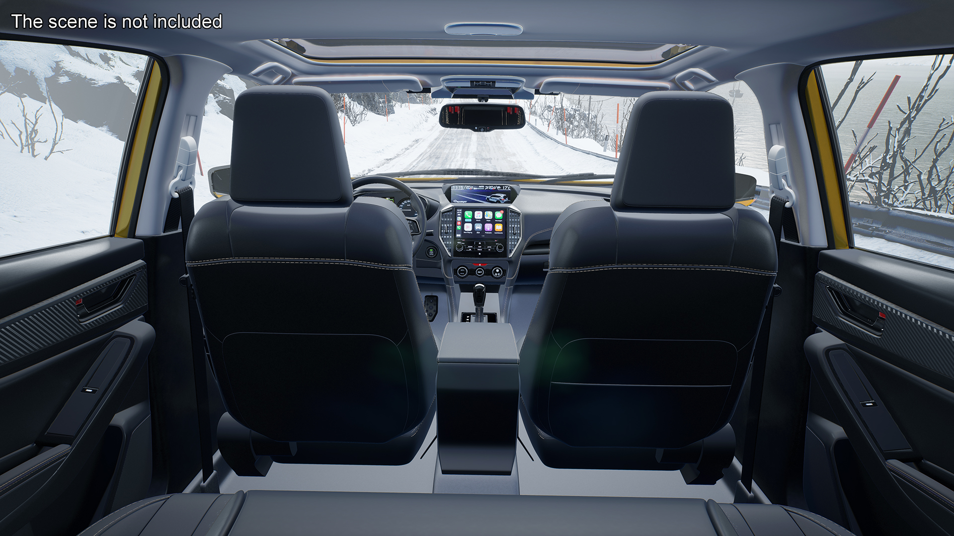 3D 2020 Subaru XV Crosstrek SUV Yellow Rigged for Maya