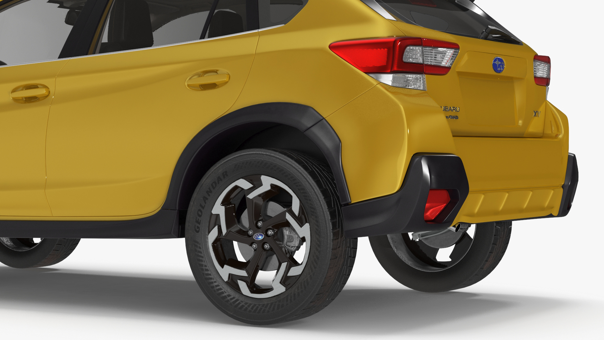 3D 2020 Subaru XV Crosstrek SUV Yellow Rigged for Maya