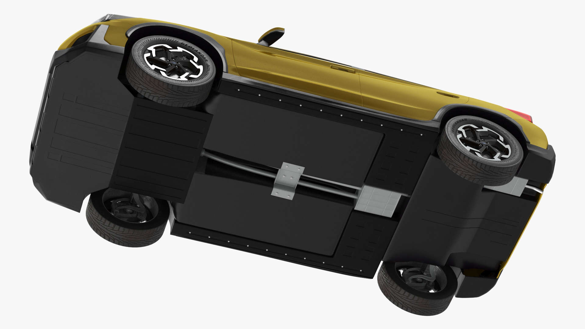 3D 2020 Subaru XV Crosstrek SUV Yellow Rigged for Maya